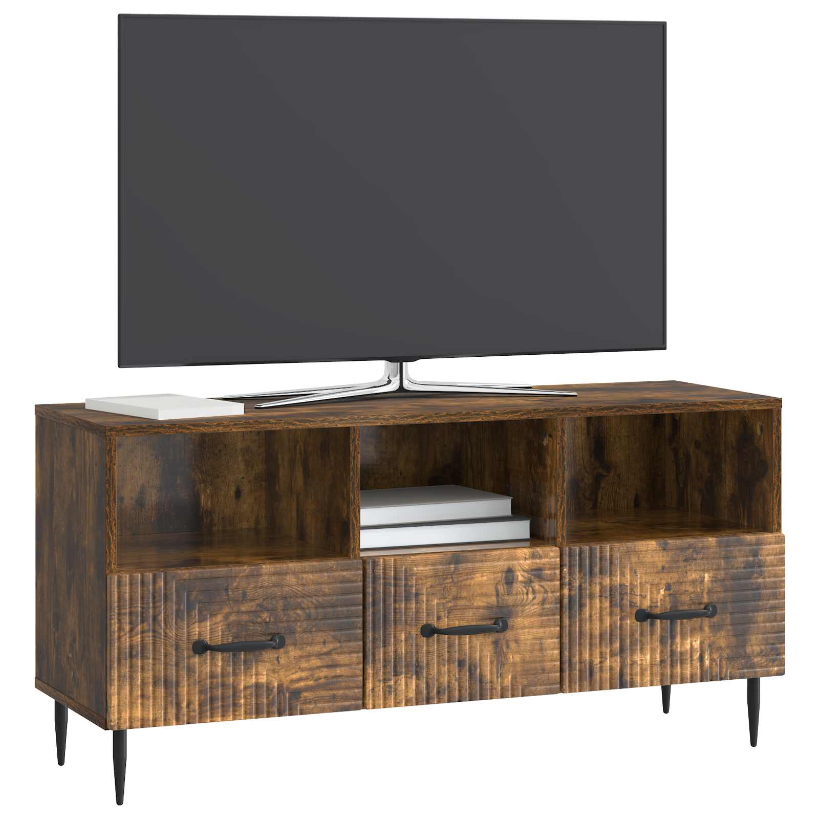 Meuble TV Chêne fumé 102 x 34,5 x 50 cm Bois d'ingénierie - XIOS