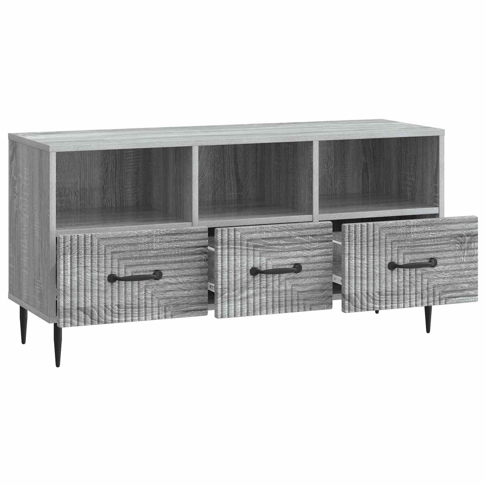 Meuble TV Sonoma gris 102 x 34,5 x 50 cm Bois d'ingénierie - XIOS