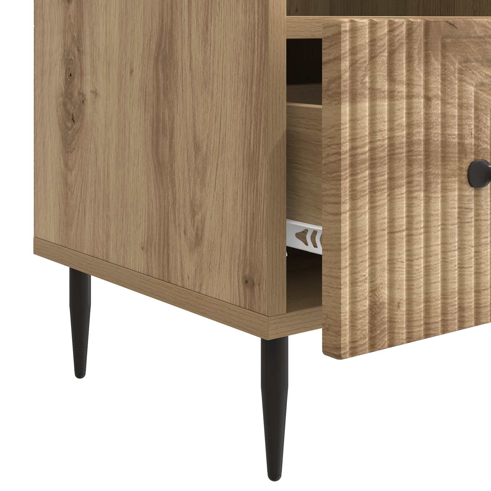 Meuble TV Chêne artisanal 102 x 34,5 x 50 cm Bois d'ingénierie - XIOS