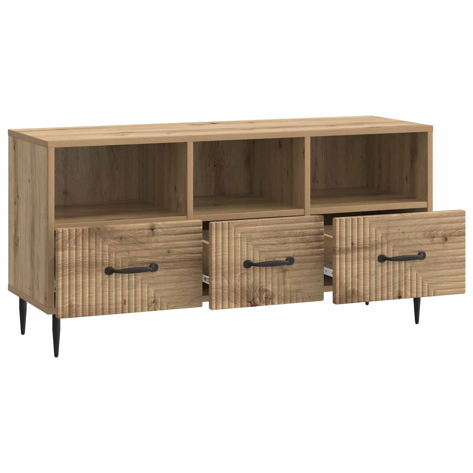 Meuble TV Chêne artisanal 102 x 34,5 x 50 cm Bois d'ingénierie - XIOS
