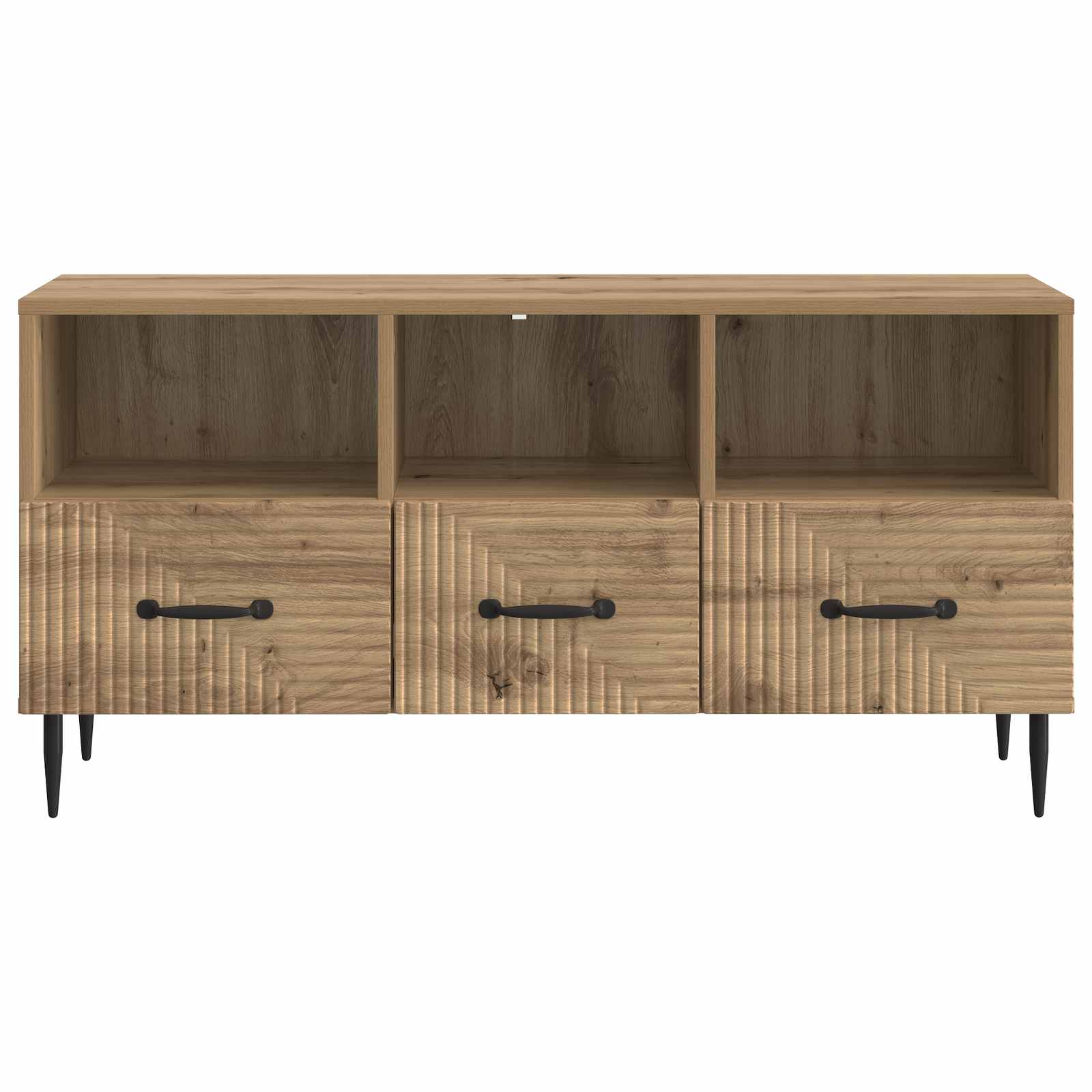 Meuble TV Chêne artisanal 102 x 34,5 x 50 cm Bois d'ingénierie - XIOS