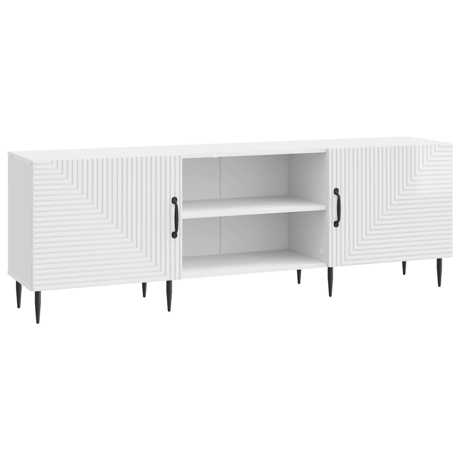 Meuble TV Blanc brillant 150 x 31 x 50 cm Bois d'ingénierie - XIOS