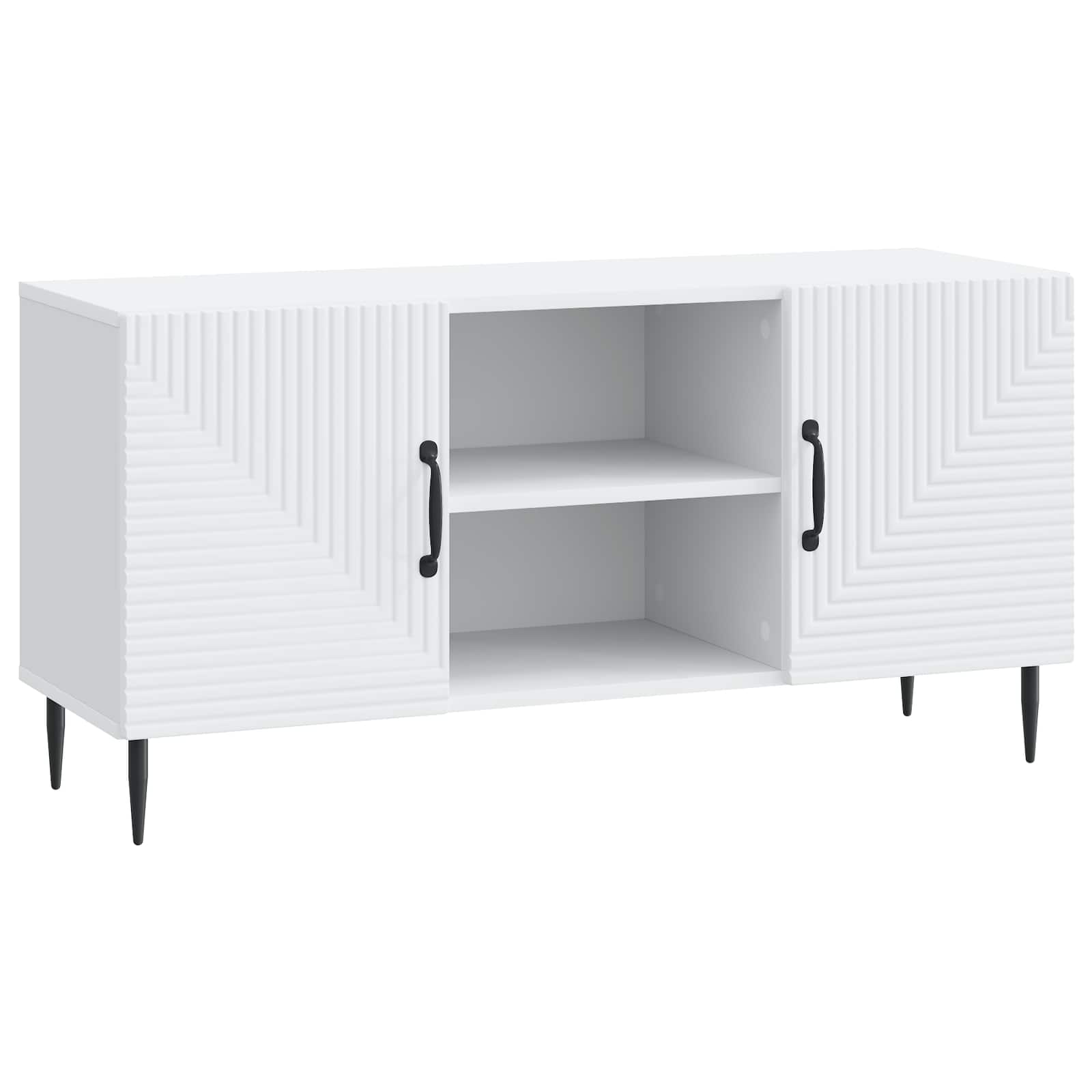 Meuble TV Blanc 102 x 34,5 x 50 cm Bois d'ingénierie - XIOS