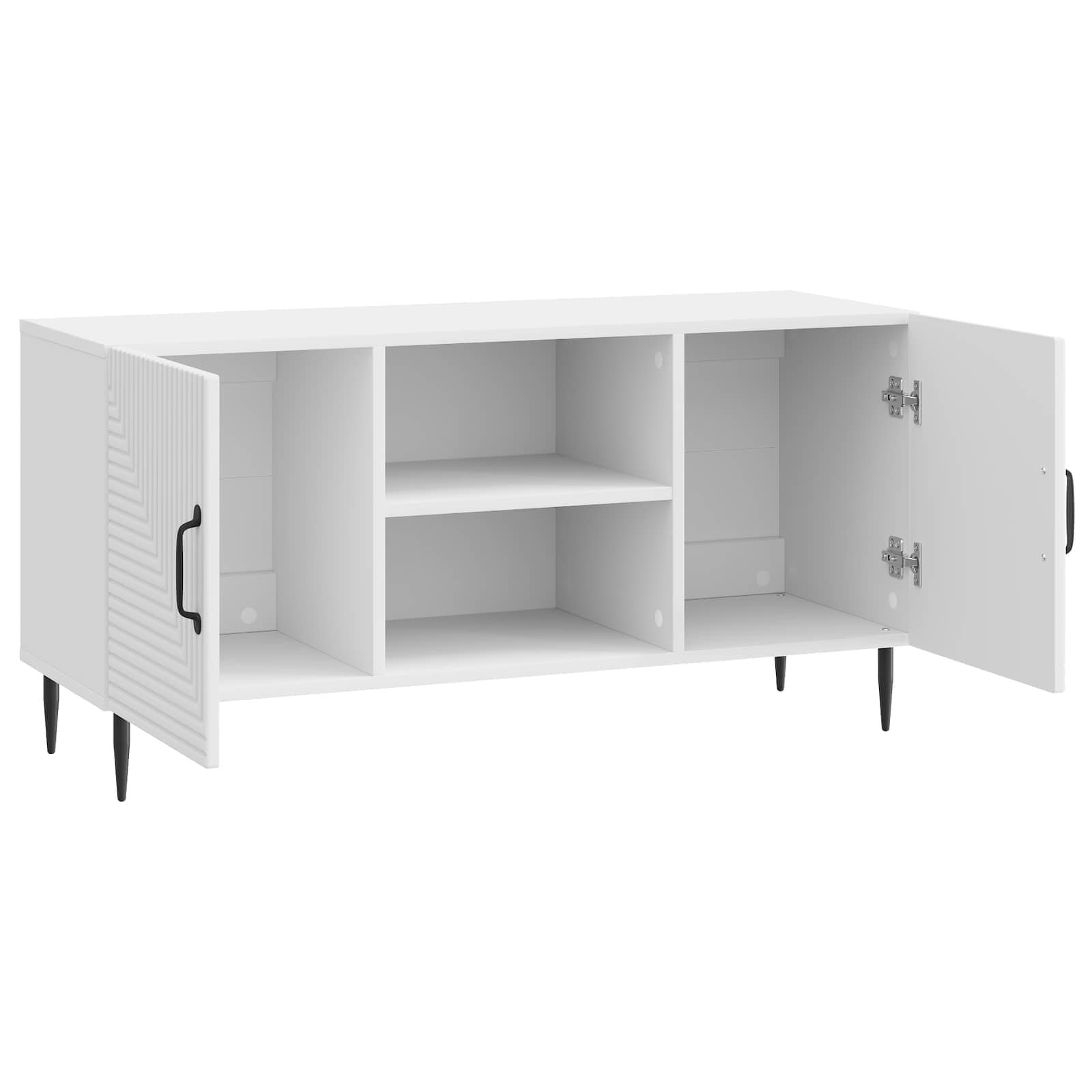 Meuble TV Blanc brillant 102 x 34,5 x 50 cm Bois d'ingénierie - XIOS