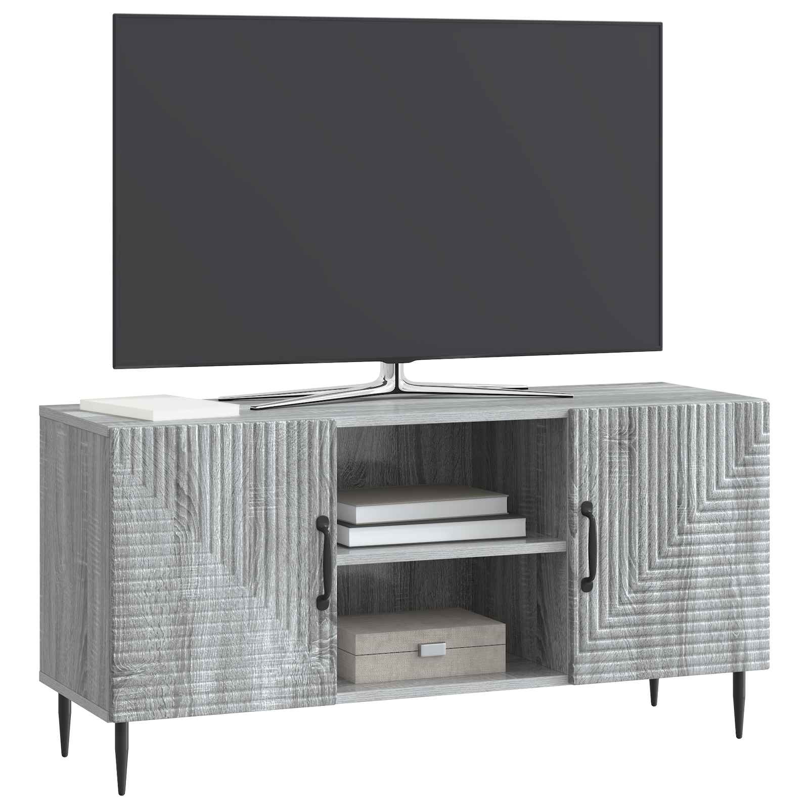 Meuble TV Sonoma gris 102 x 34,5 x 50 cm Bois d'ingénierie - XIOS