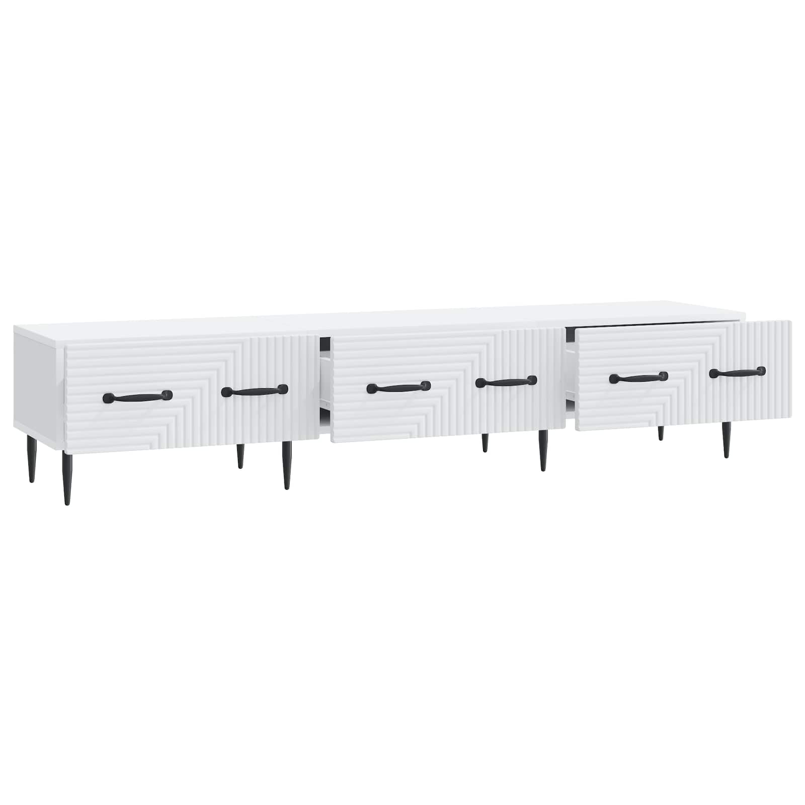 Meuble TV Blanc 147 x 34,5 x 30 cm Bois d'ingénierie - XIOS