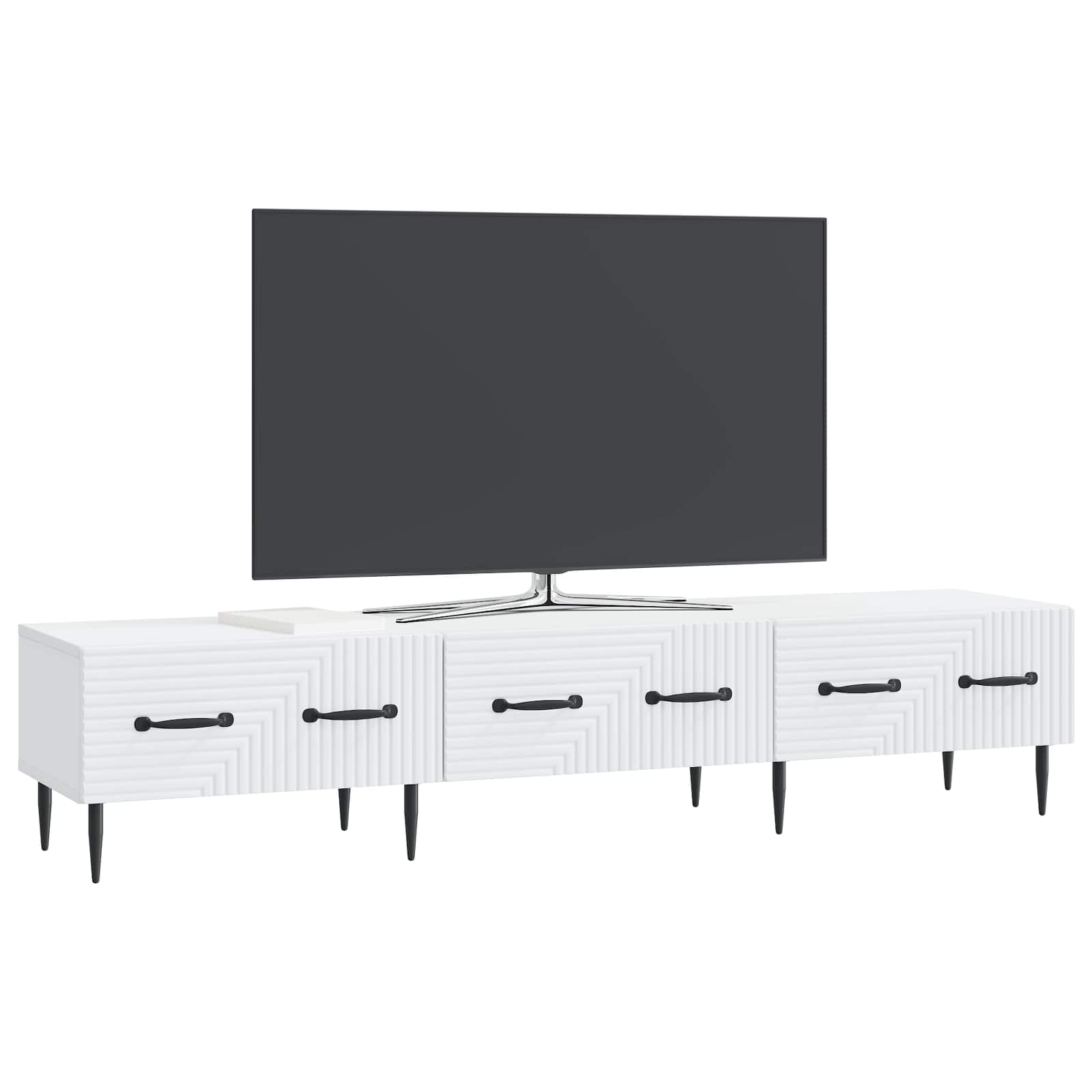 Meuble TV Blanc 147 x 34,5 x 30 cm Bois d'ingénierie - XIOS