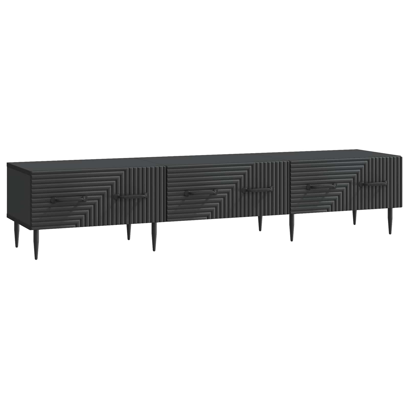 Meuble TV avec tiroir Noir 147 x 34,5 x 30 cm Bois d'ingénierie - XIOS