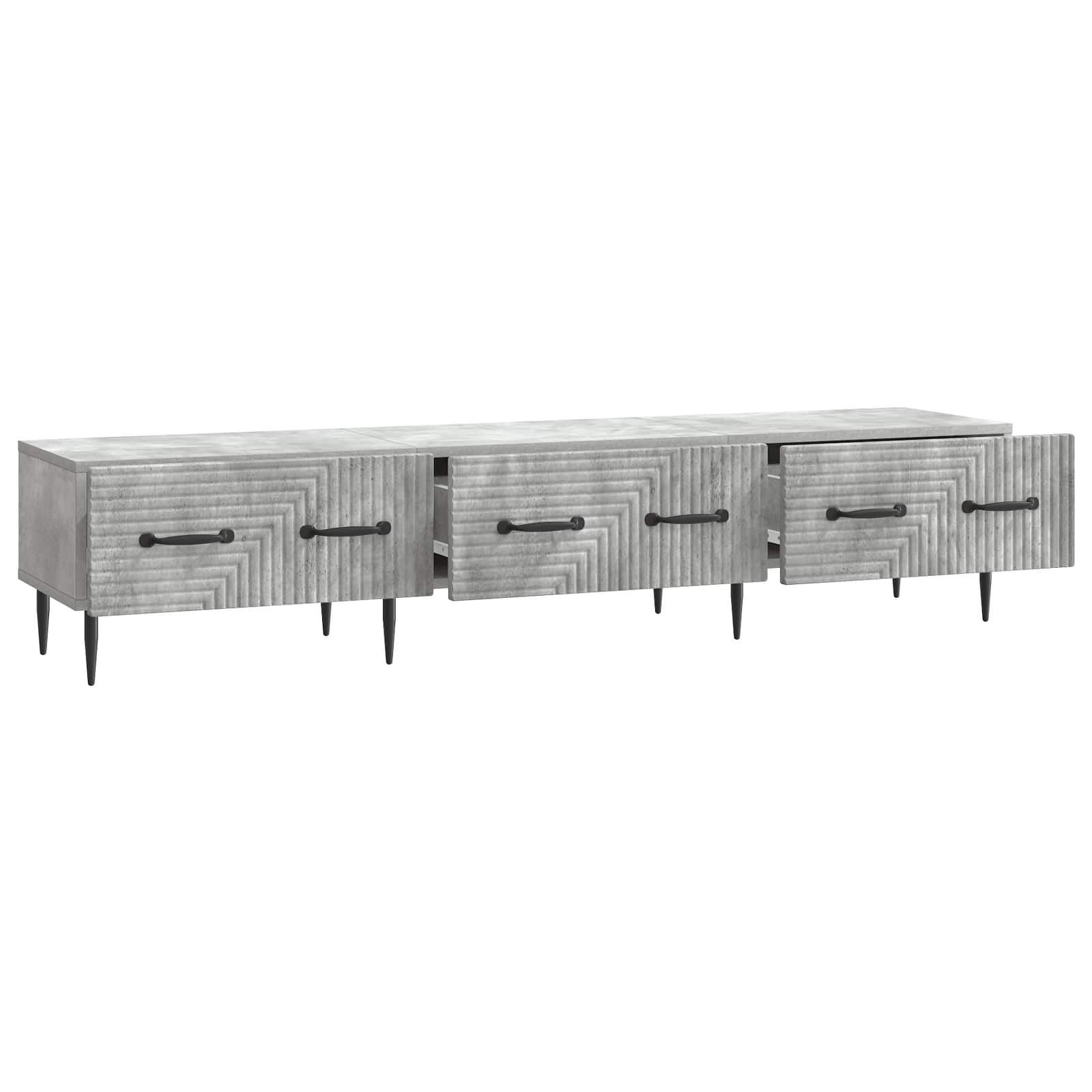 Meuble TV Gris béton 147 x 34,5 x 30 cm Bois d'ingénierie - XIOS