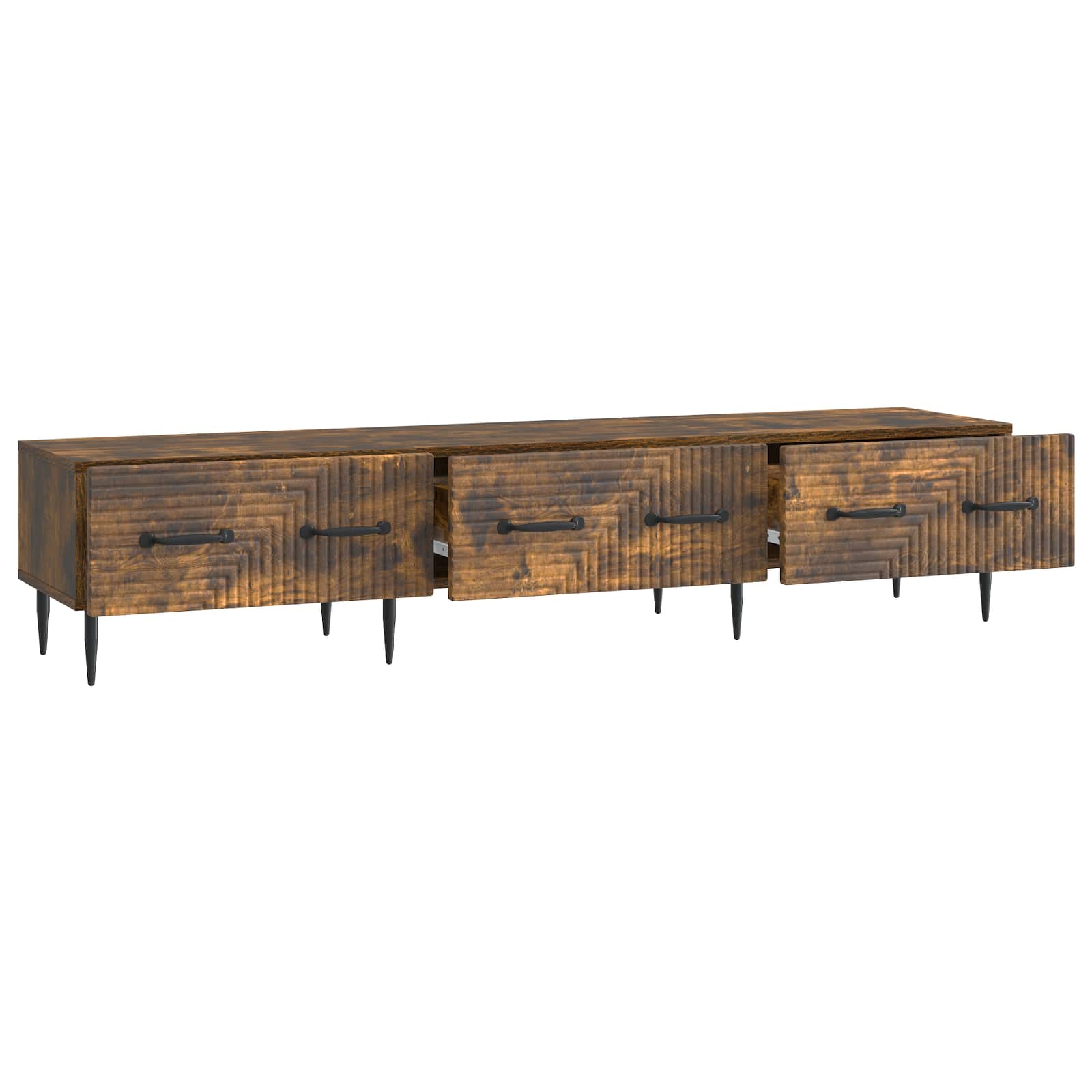 Meuble TV Chêne fumé 147 x 34,5 x 30 cm Bois d'ingénierie - XIOS
