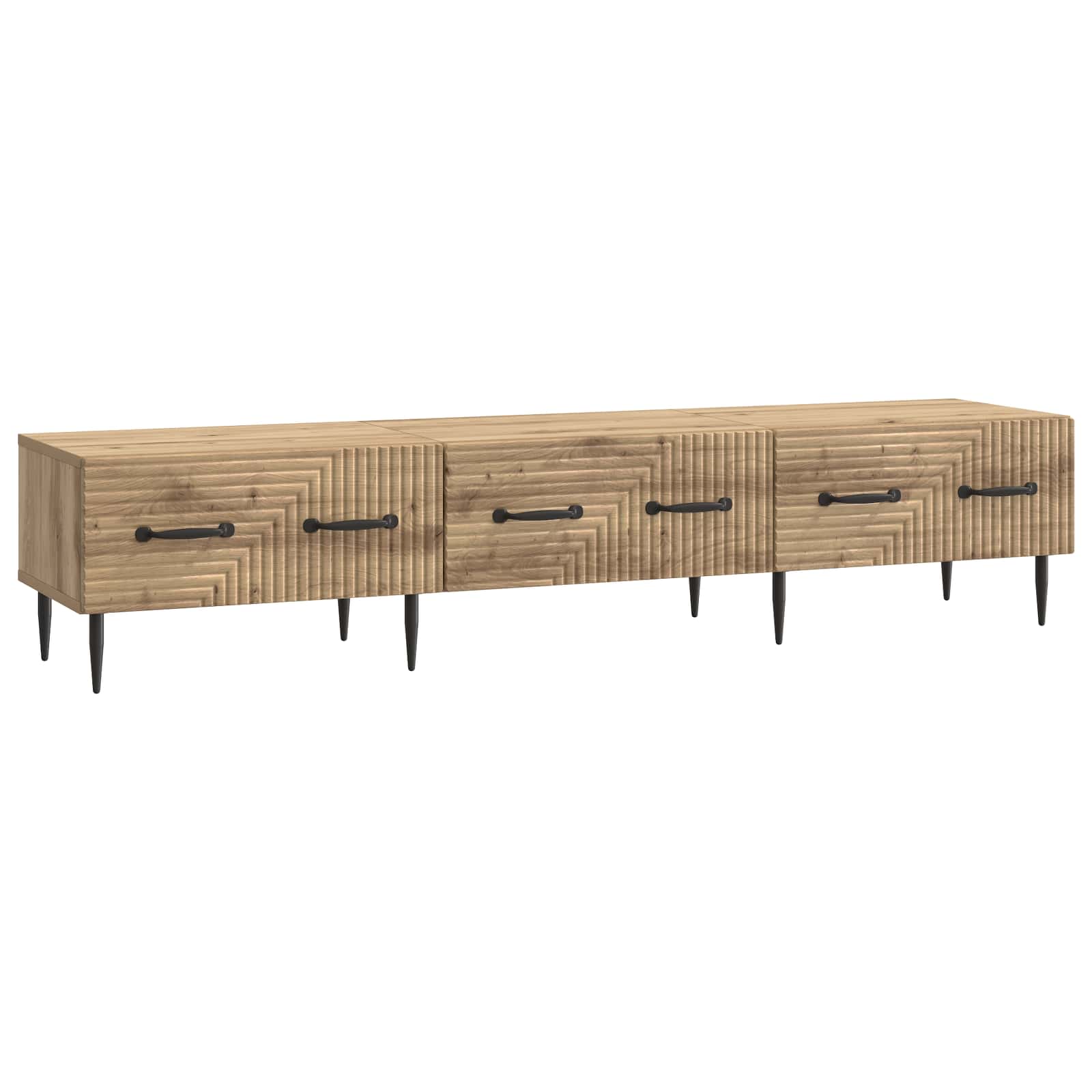 Meuble TV Chêne artisanal 147 x 34,5 x 30 cm Bois d'ingénierie - XIOS