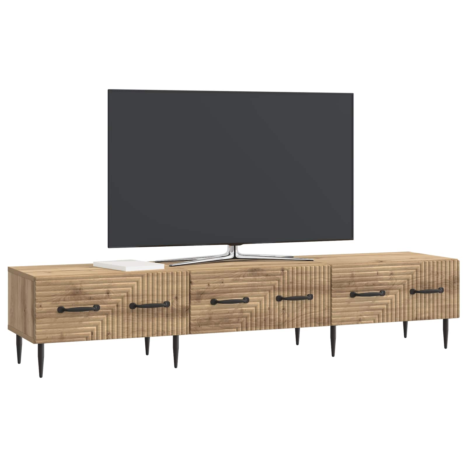 Meuble TV Chêne artisanal 147 x 34,5 x 30 cm Bois d'ingénierie - XIOS