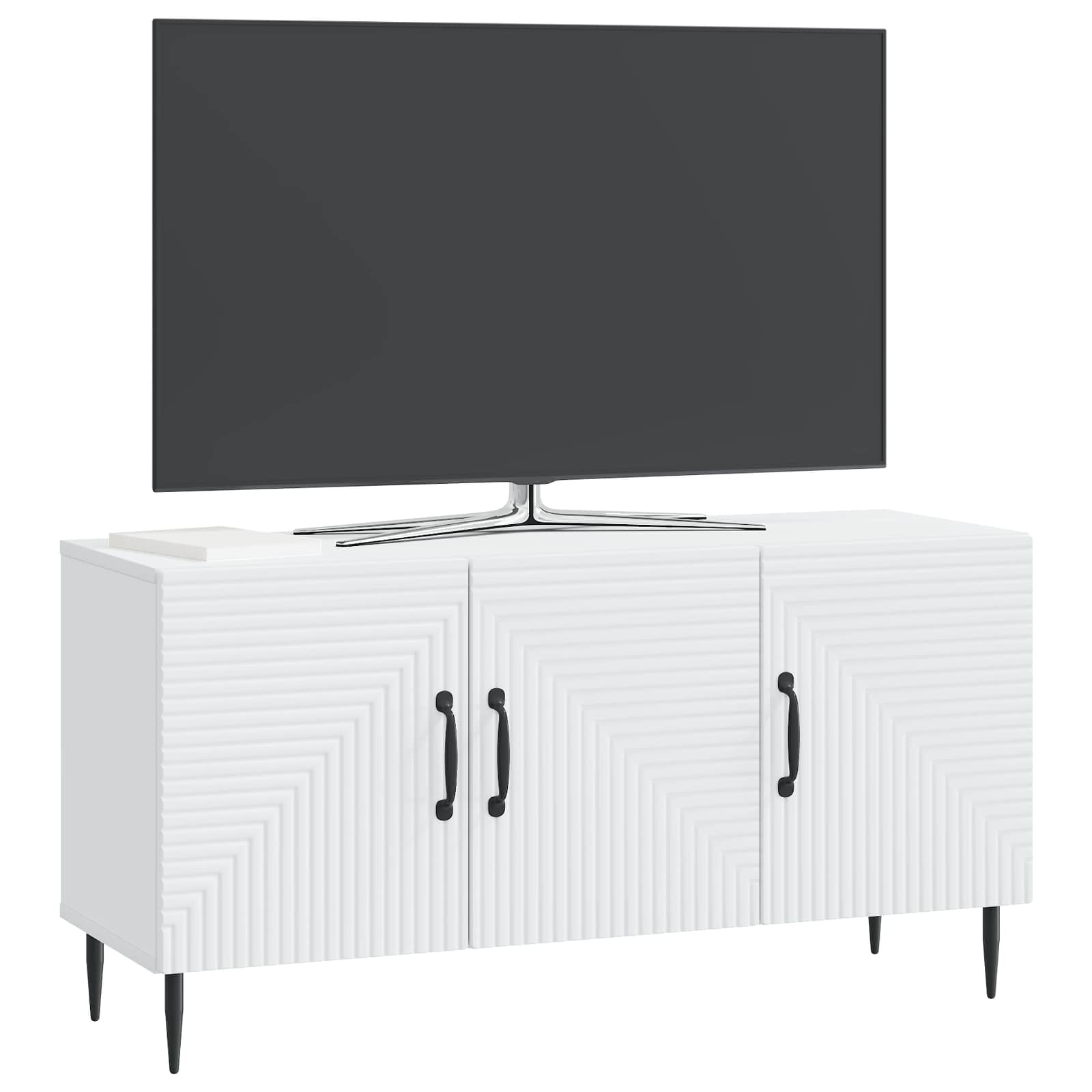 Meuble TV Blanc 99 x 34,5 x 50 cm Bois d'ingénierie - XIOS