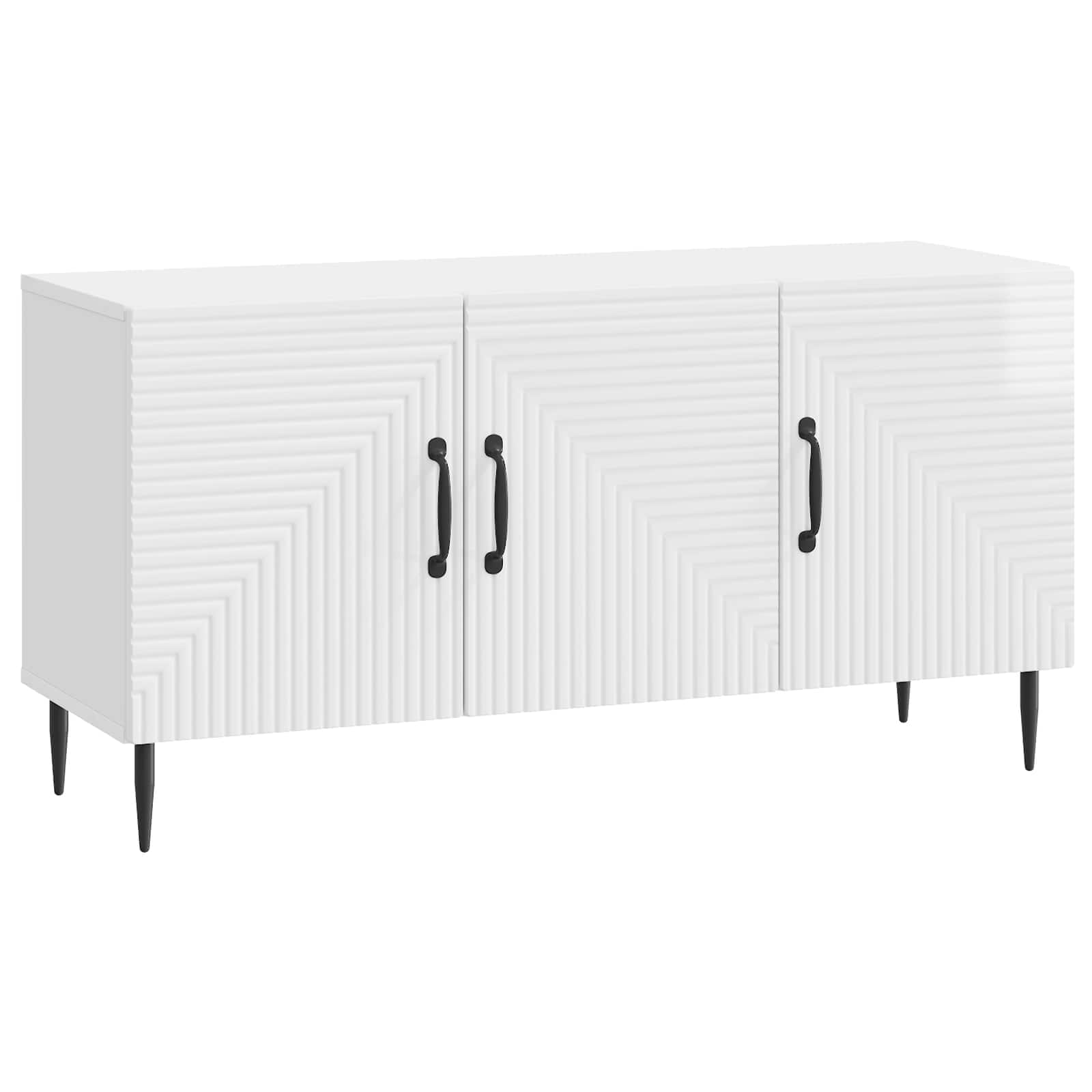 Meuble TV Blanc brillant 99 x 34,5 x 50 cm Bois d'ingénierie - XIOS