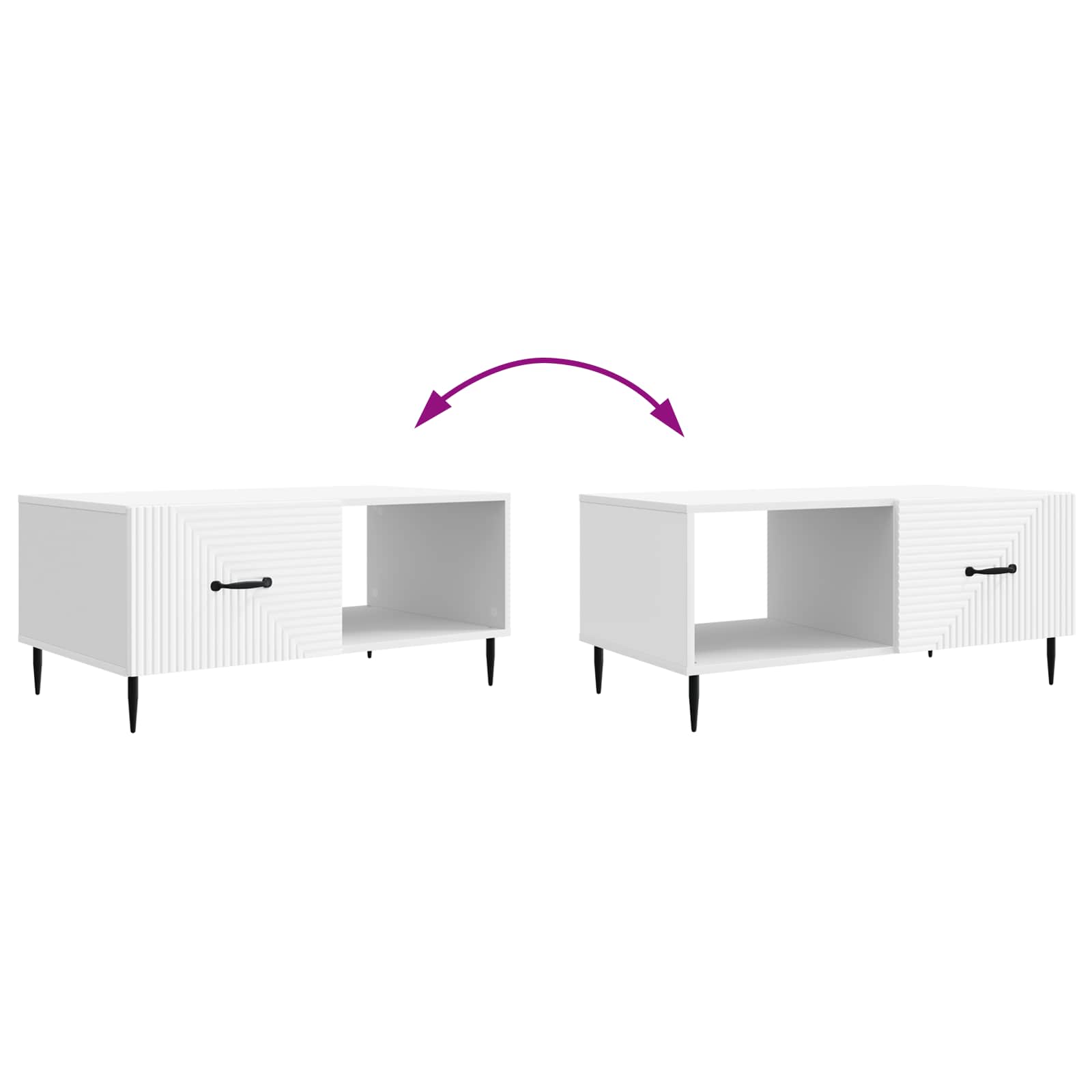 Table basse Blanc 90 x 50 x 40 cm Bois d'ingénierie - XIOS