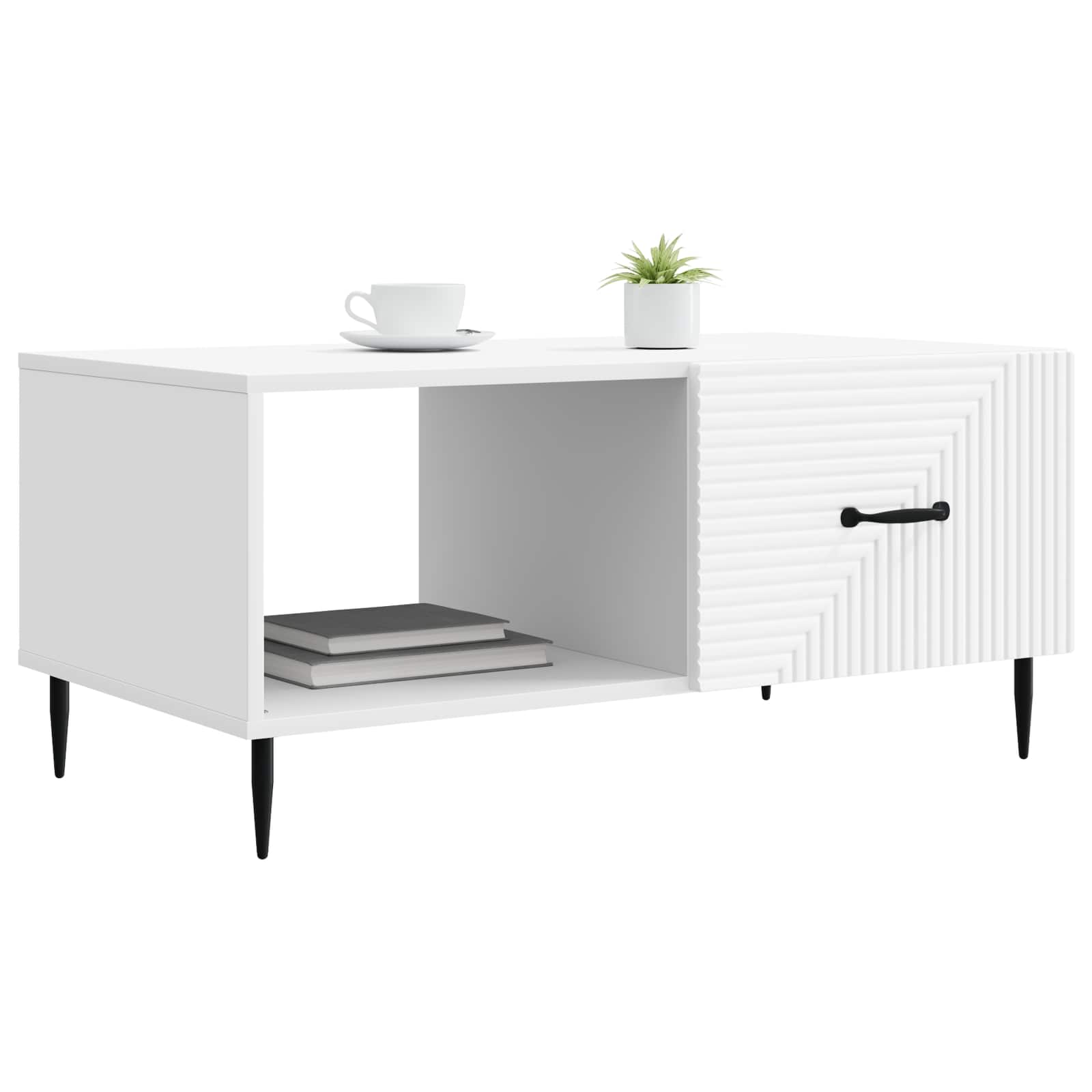 Table basse Blanc 90 x 50 x 40 cm Bois d'ingénierie - XIOS
