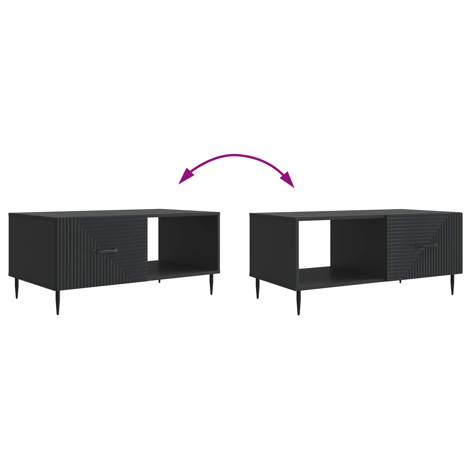 Table basse Noir 90 x 50 x 40 cm Bois d'ingénierie - XIOS