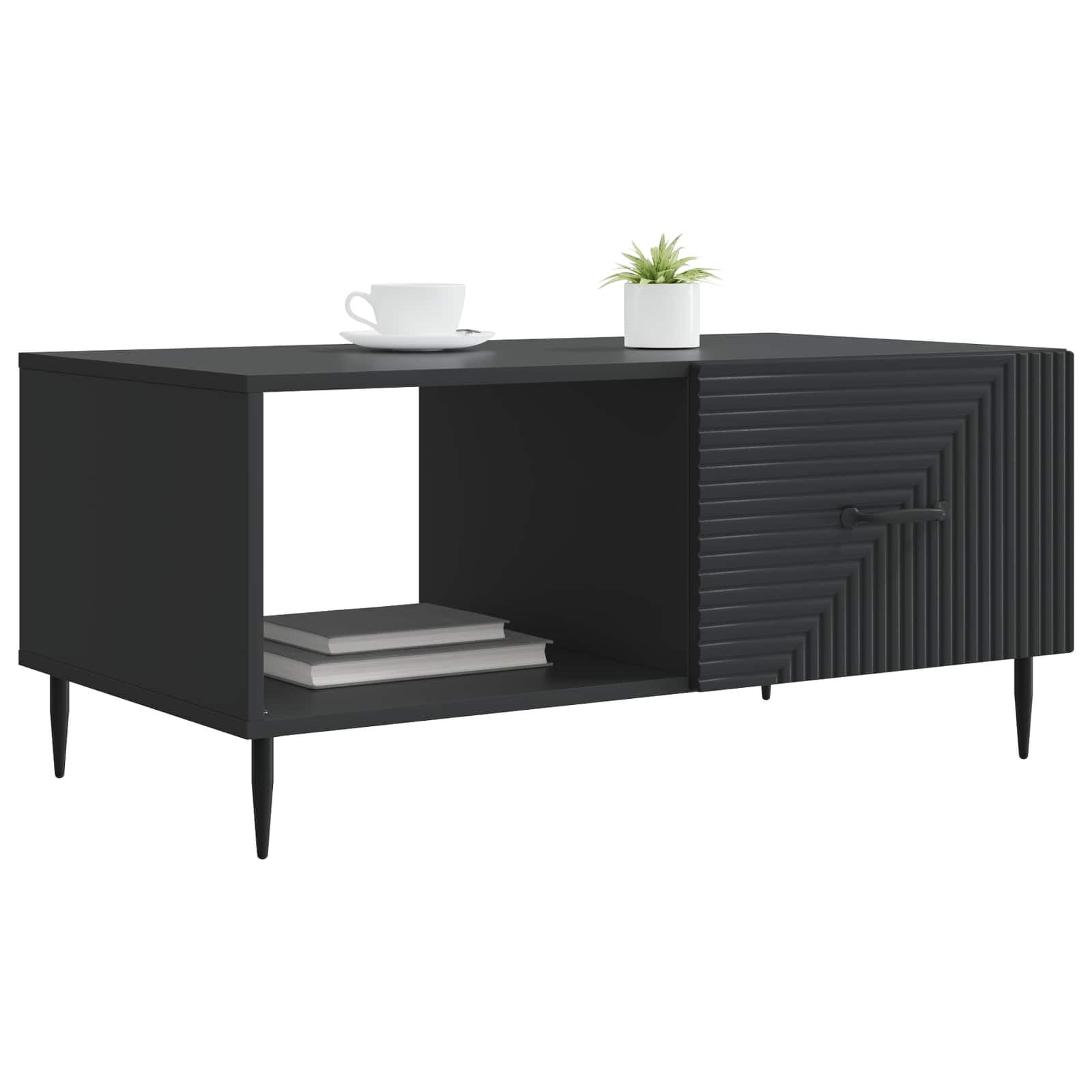 Table basse Noir 90 x 50 x 40 cm Bois d'ingénierie - XIOS