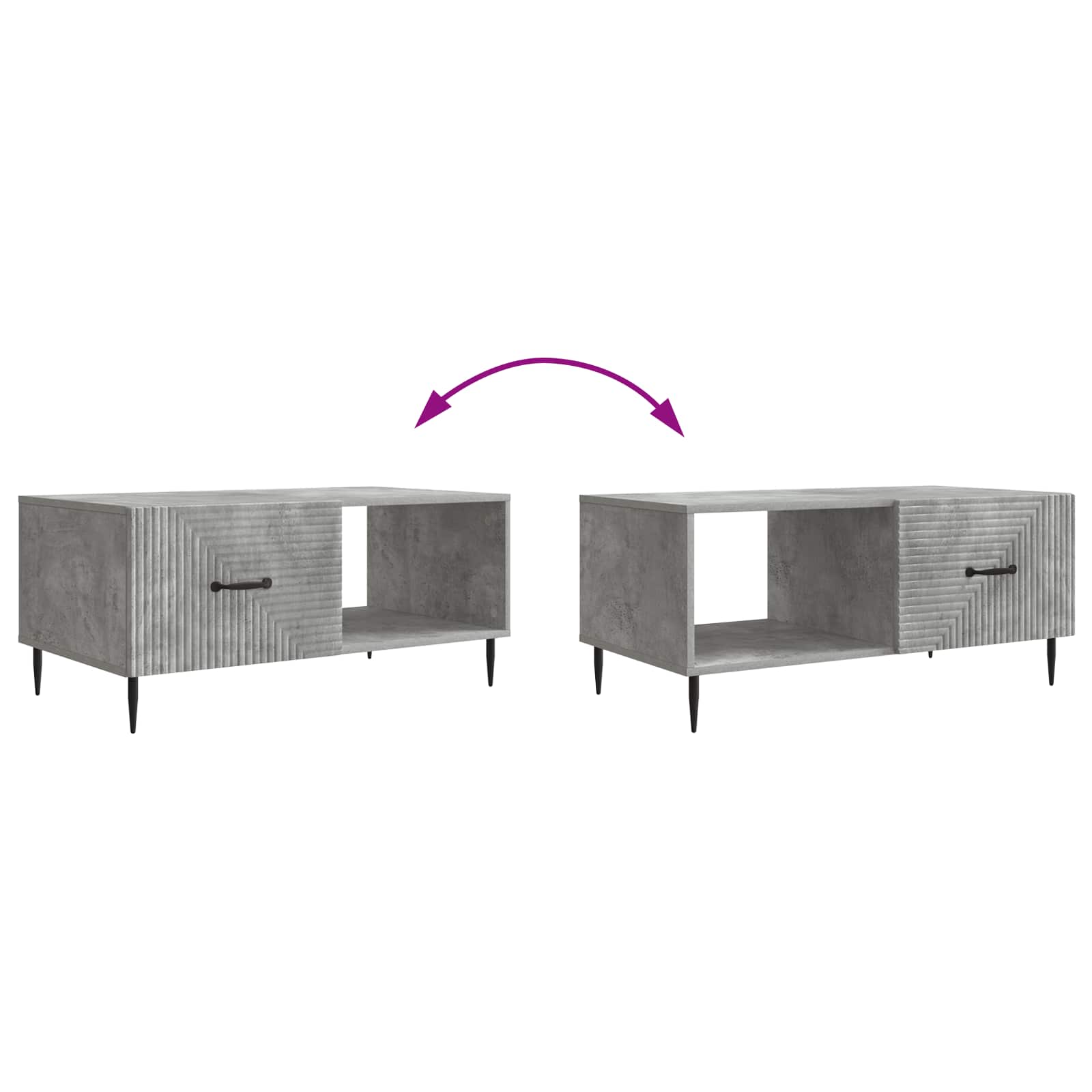 Table basse Gris béton 90 x 50 x 40 cm Bois d'ingénierie - XIOS
