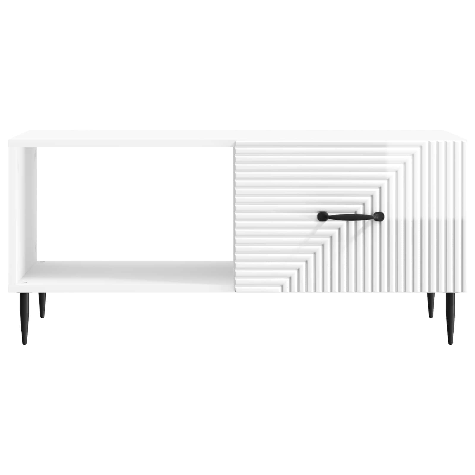 Table basse Blanc brillant 90 x 50 x 40 cm Bois d'ingénierie - XIOS