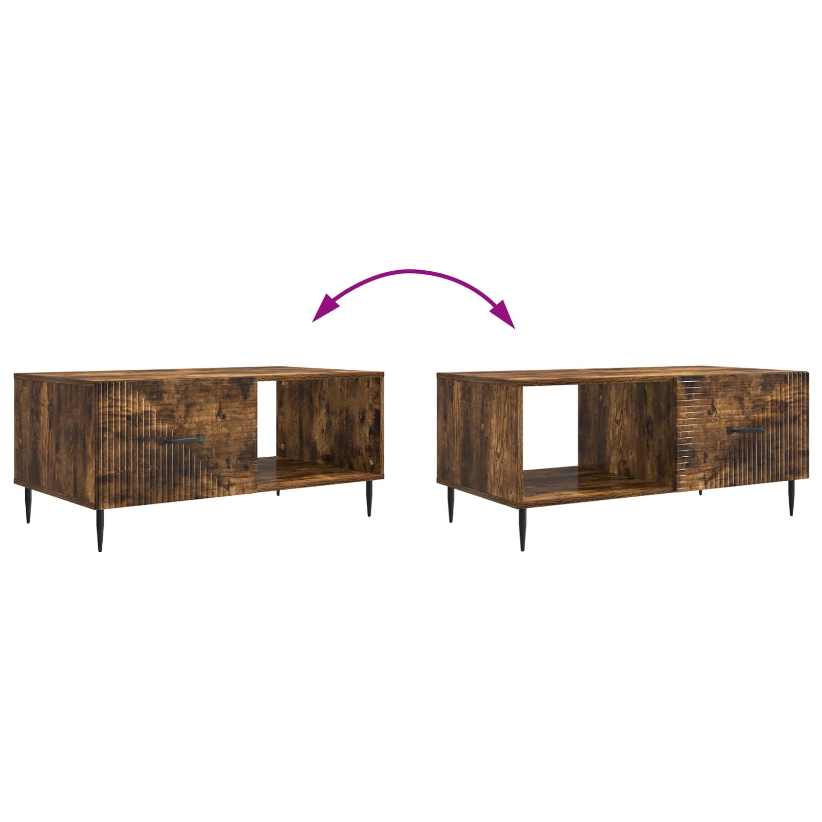 Table basse Chêne fumé 90 x 50 x 40 cm Bois d'ingénierie - XIOS