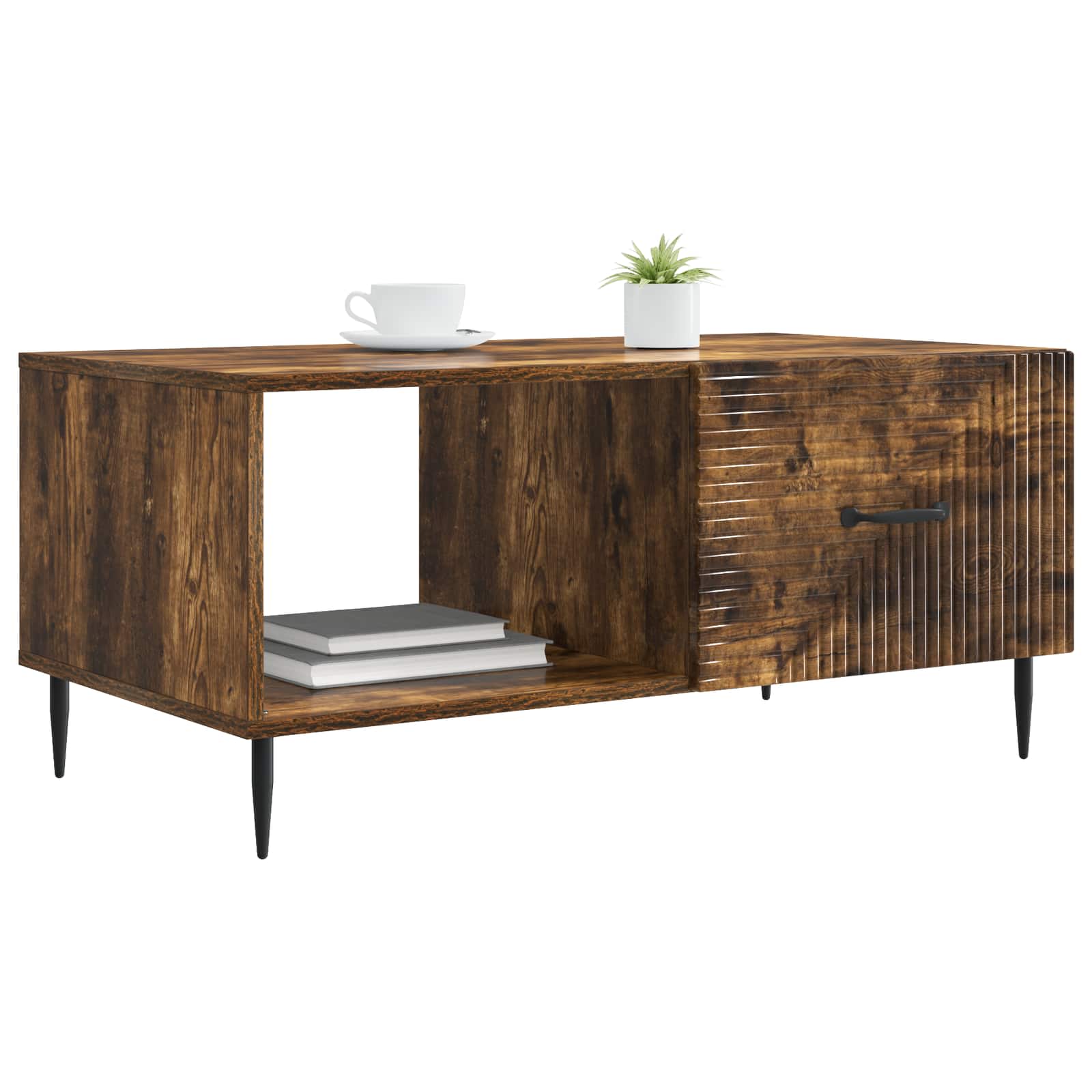 Table basse Chêne fumé 90 x 50 x 40 cm Bois d'ingénierie - XIOS
