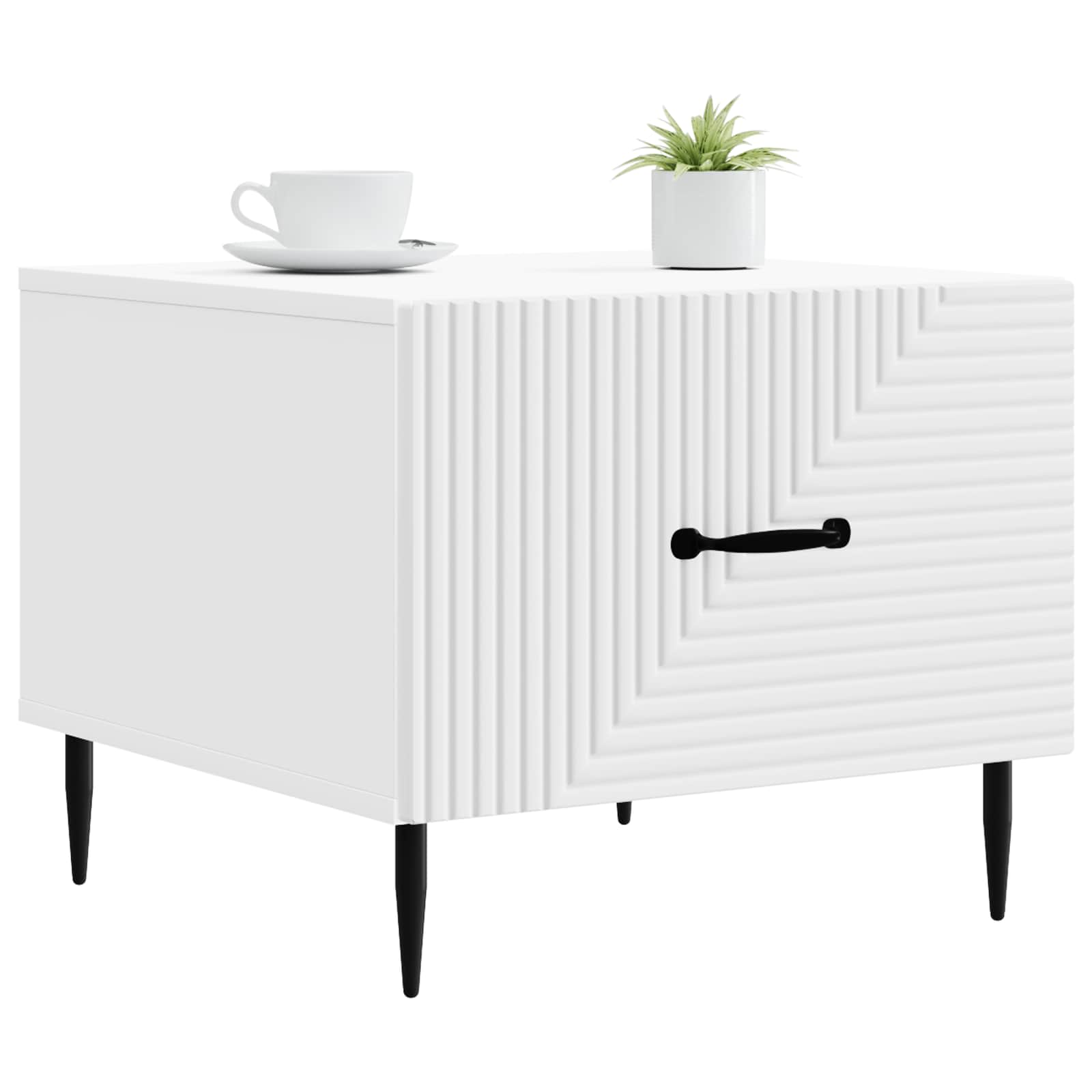Table basse avec tiroir Blanc 49 x 50 x 40 cm Bois d'ingénierie - XIOS