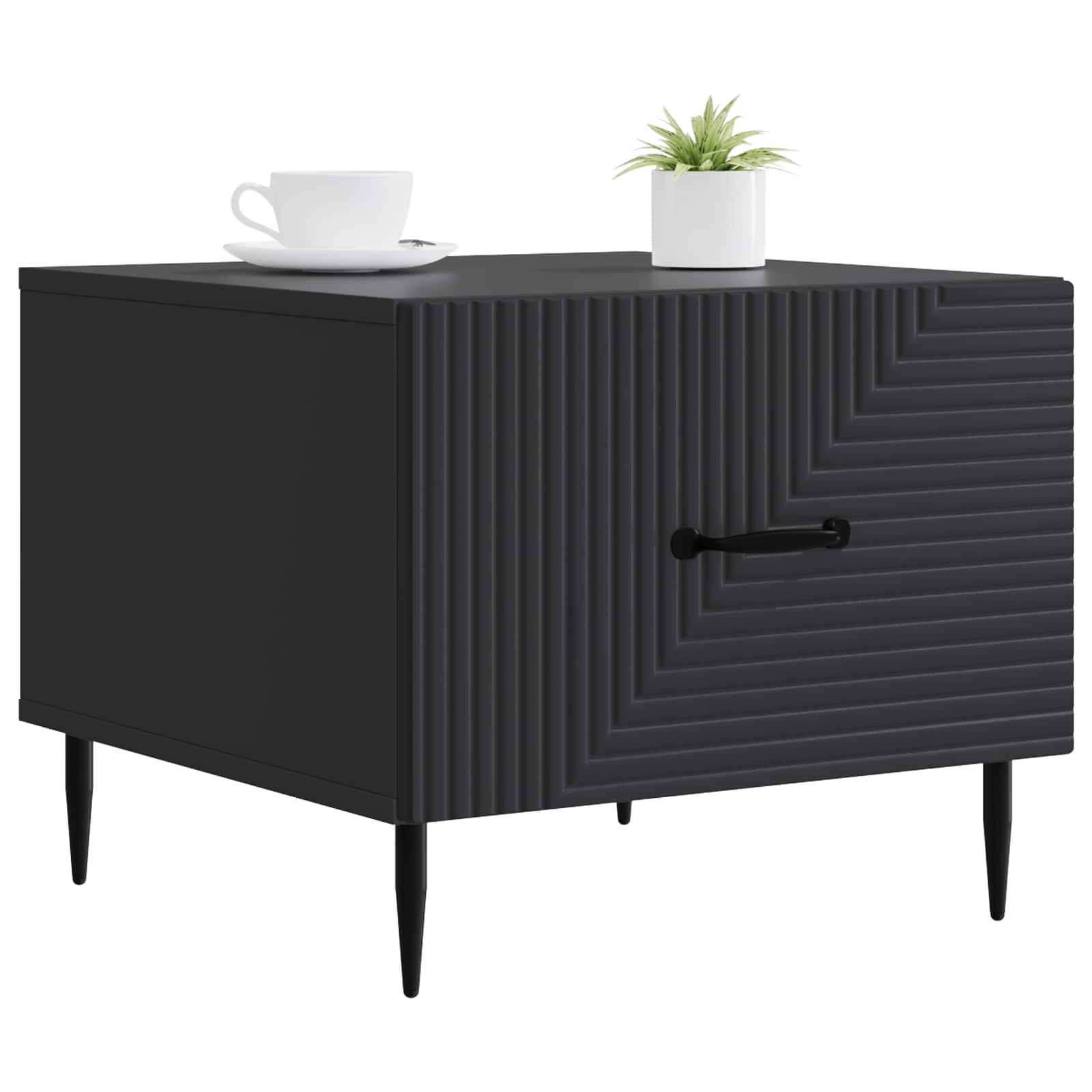 Table basse avec tiroir Noir 49 x 50 x 40 cm Bois d'ingénierie - XIOS