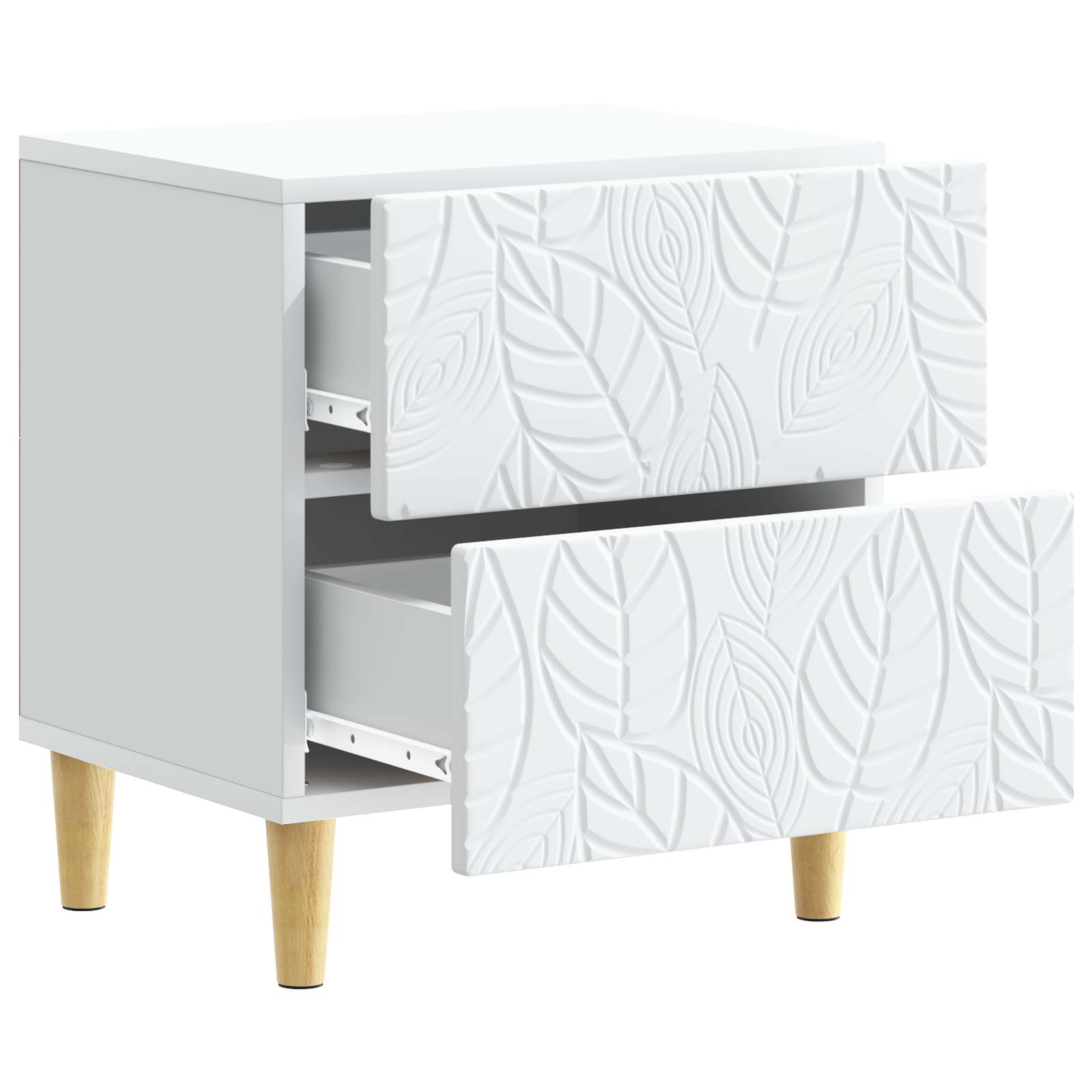 Table de chevet 2 pcs Blanc 43 x 34,5 x 48 cm Bois d'ingénierie - XIOS