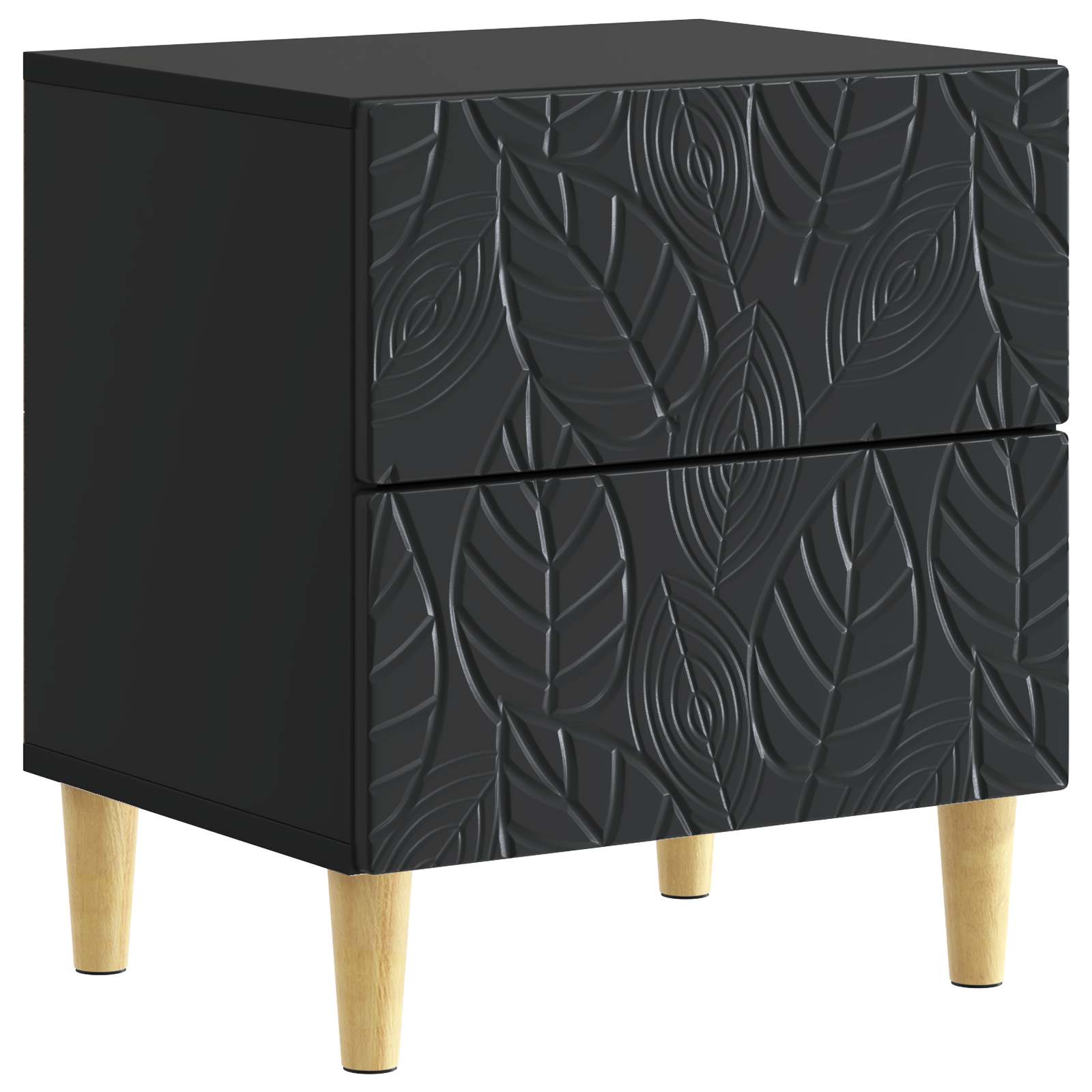 Table de chevet 2 pcs Noir 43 x 34,5 x 48 cm Bois d'ingénierie - XIOS