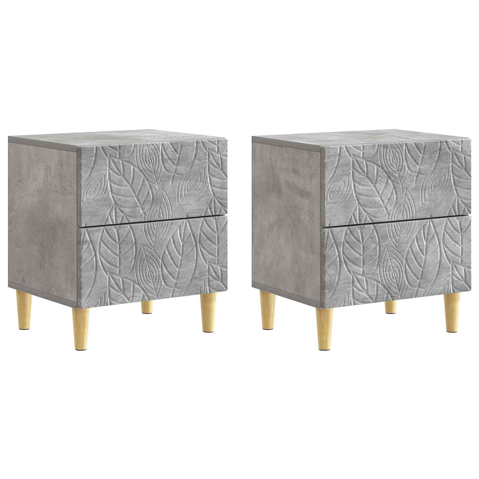 Table de chevet 2 pcs Gris béton 43 x 34,5 x 48 cm - XIOS
