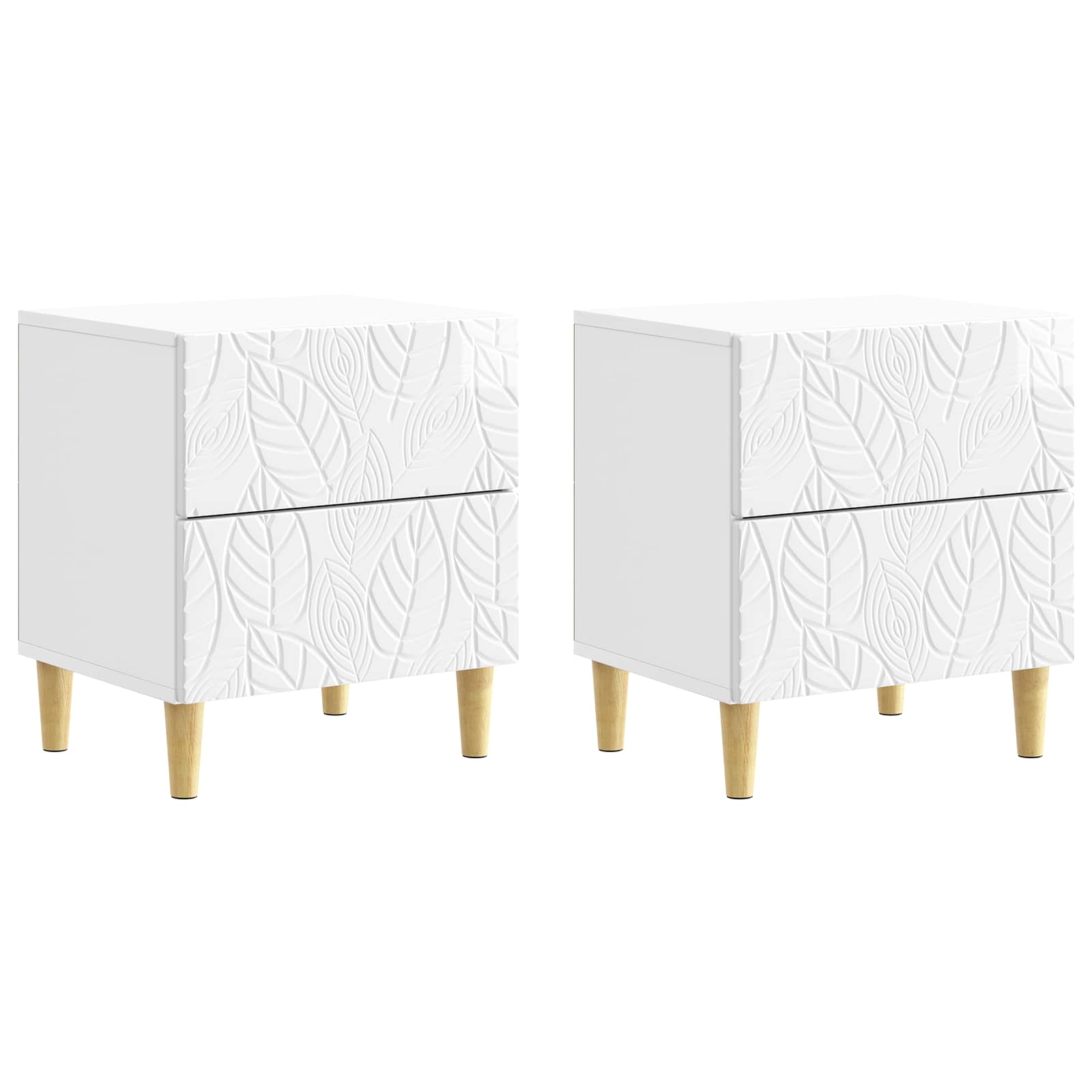 Table de chevet 2 pcs Blanc brillant 43 x 34,5 x 48 cm - XIOS