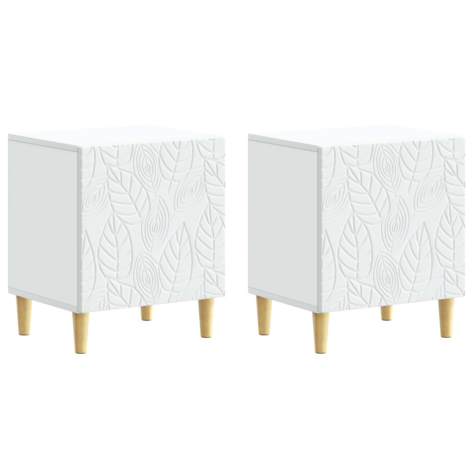 Table de chevet 2 pcs Blanc 43 x 34,5 x 50 cm Bois d'ingénierie - XIOS