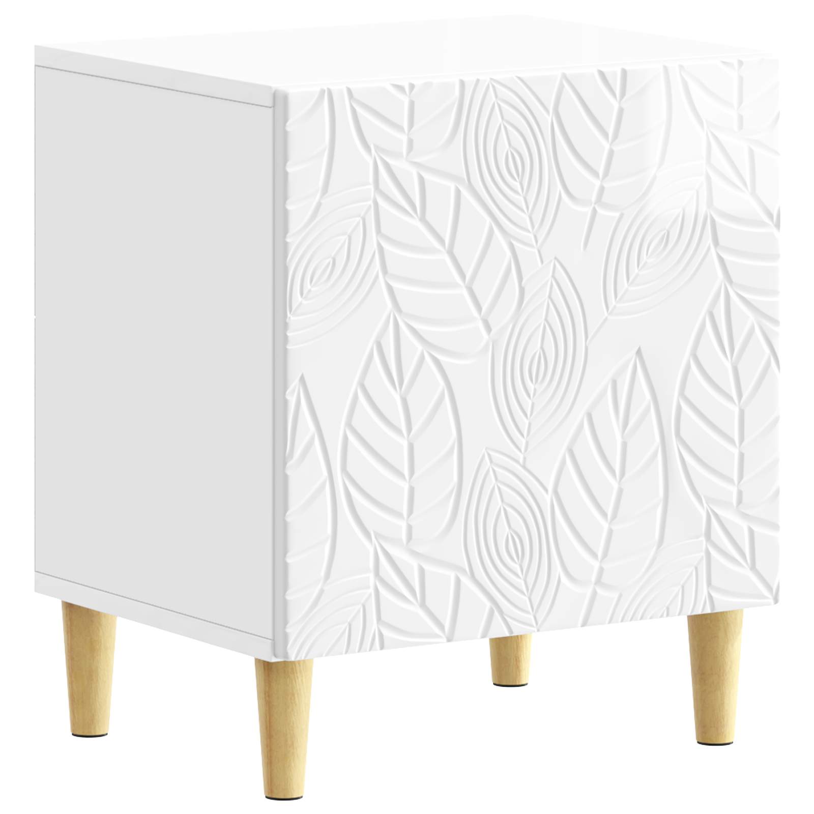 Table de chevet 2 pcs Blanc brillant 43 x 34,5 x 50 cm - XIOS