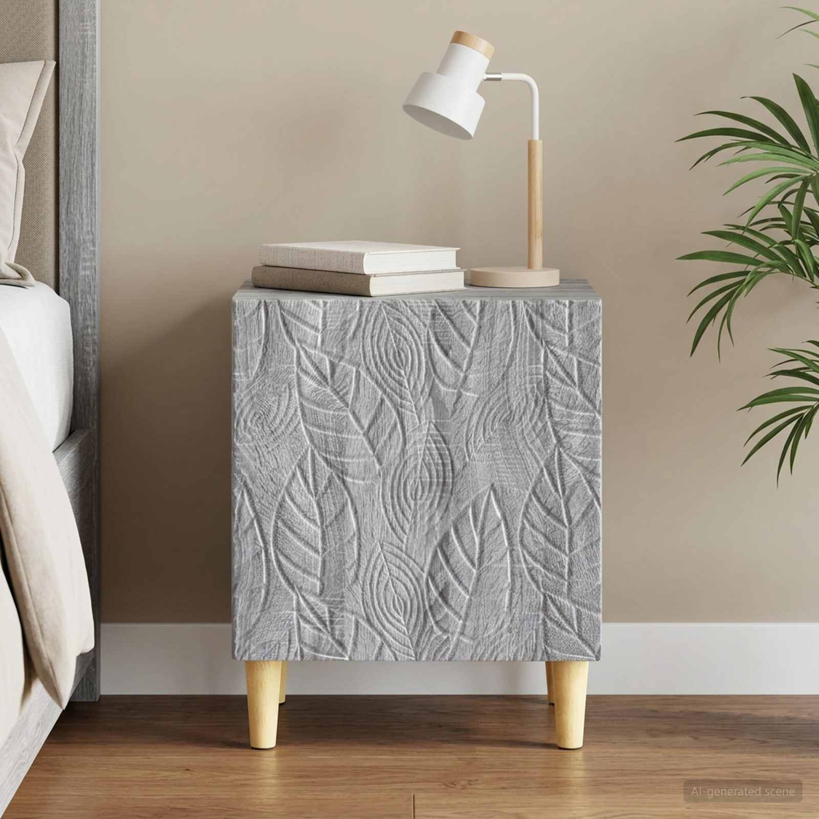 Table de chevet Sonoma gris 43 x 34,5 x 50 cm Bois d'ingénierie - XIOS
