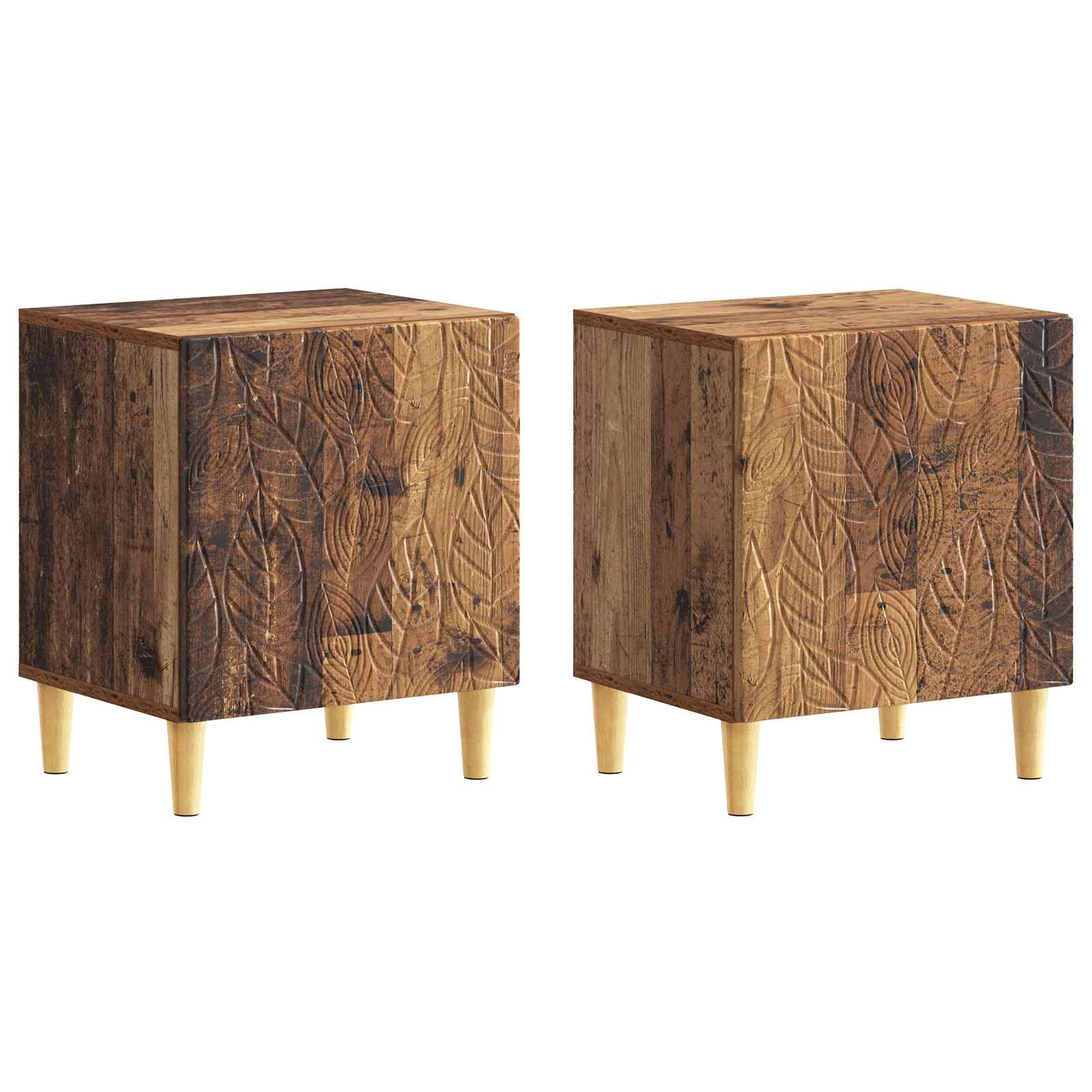 Table de chevet 2 pcs Bois ancien 43 x 34,5 x 50 cm - XIOS