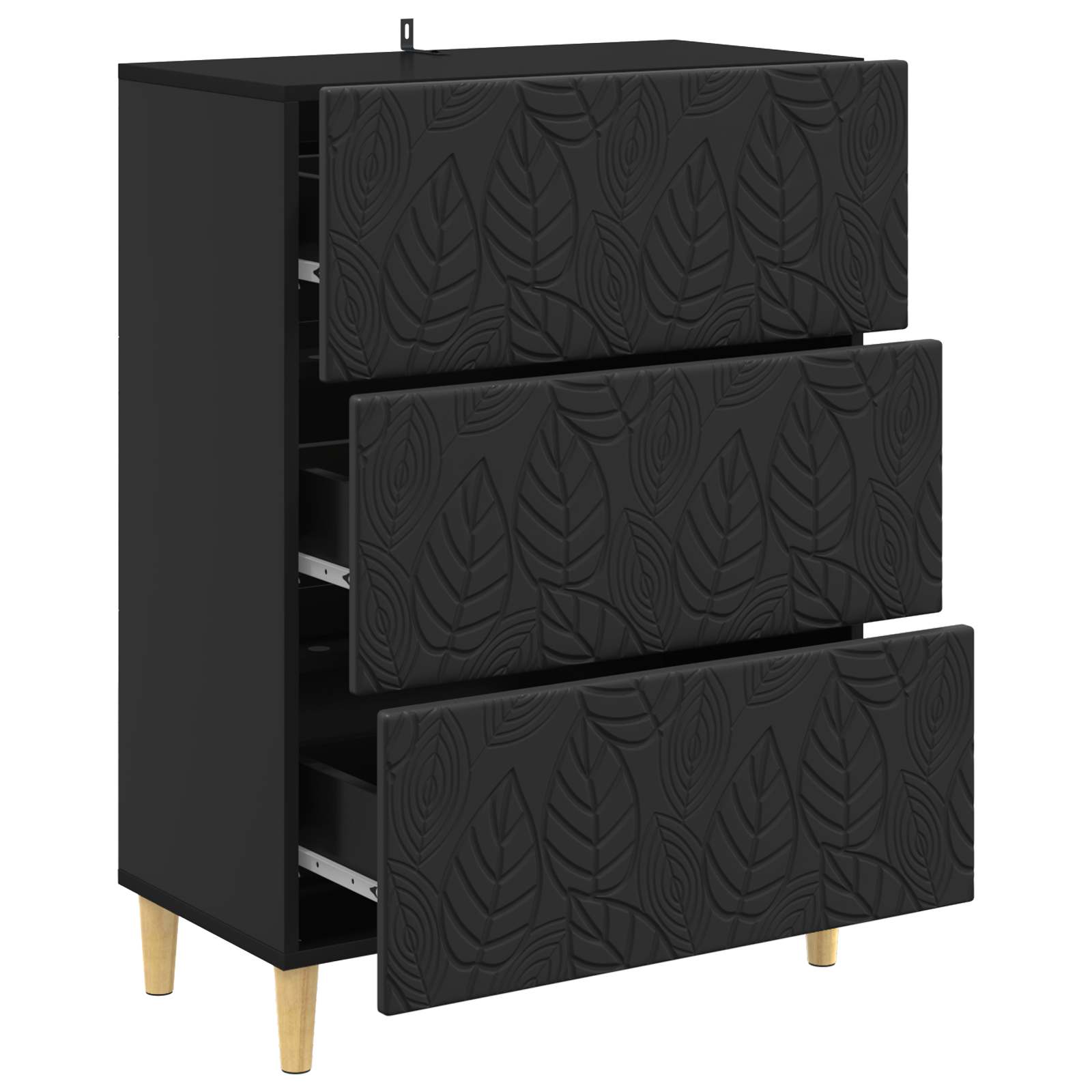 Armoire à tiroirs Noir 66 x 34,5 x 90 cm Bois d'ingénierie - XIOS