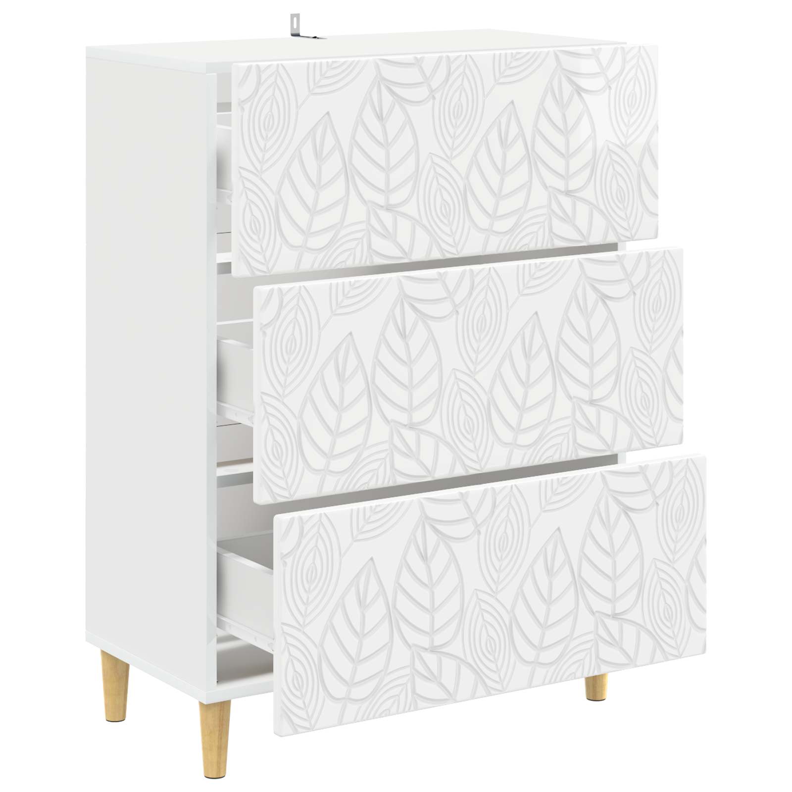 Armoire à tiroirs Blanc brillant 66 x 34,5 x 90 cm