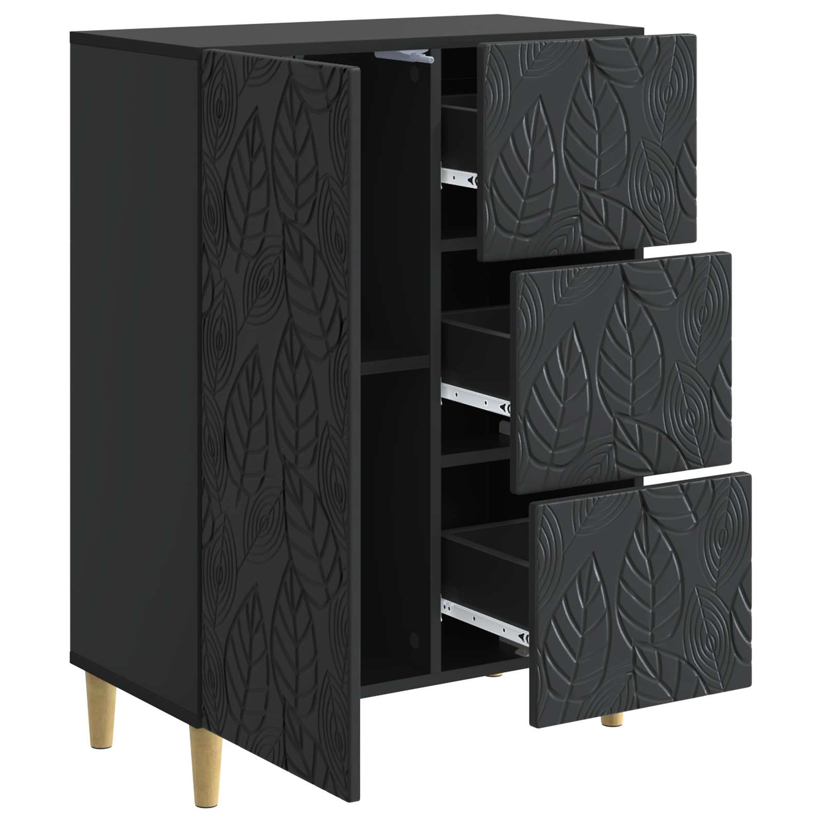 Buffet Noir 66 x 34,5 x 90 cm Bois d'ingénierie - XIOS