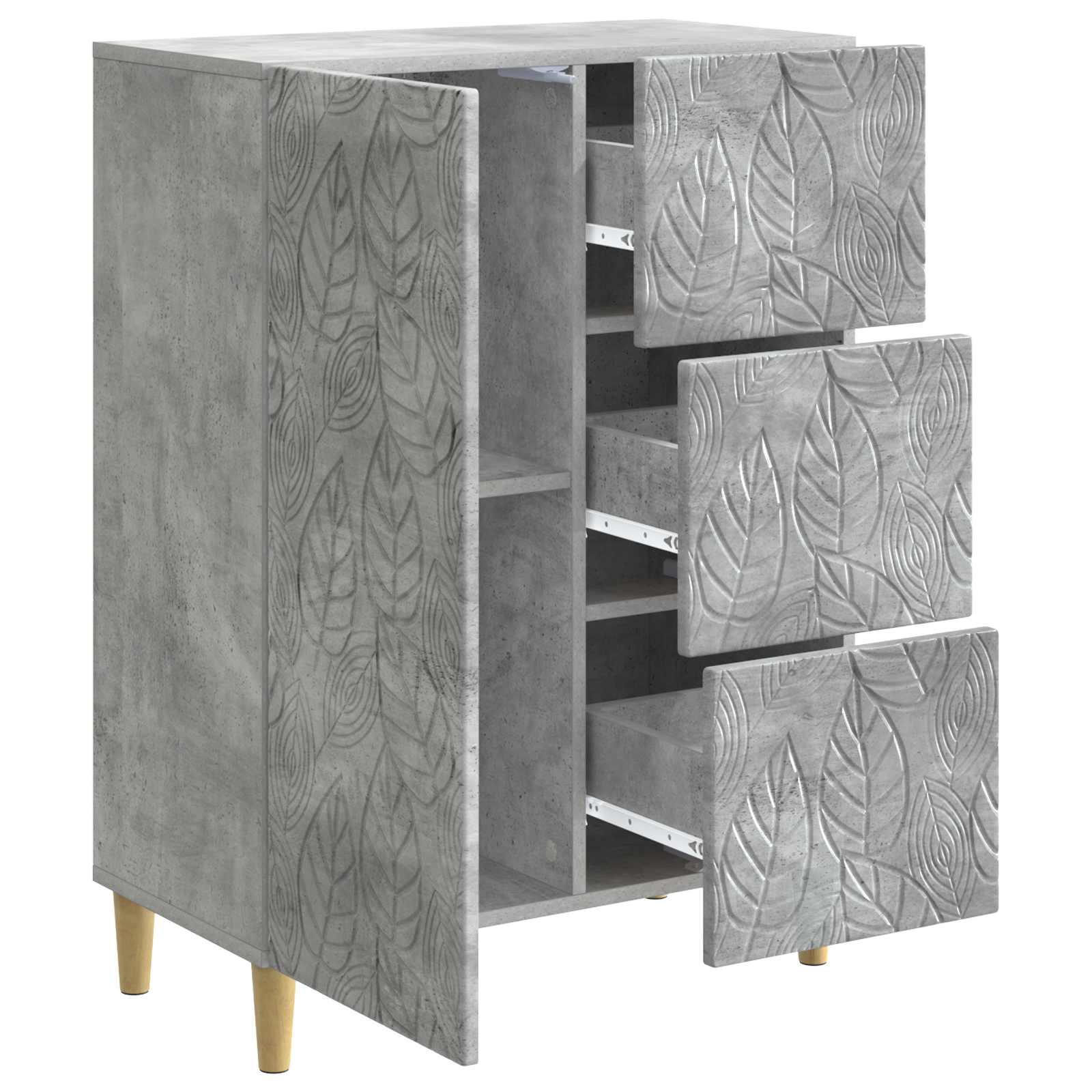 Buffet Gris béton 66 x 34,5 x 90 cm Bois d'ingénierie - XIOS