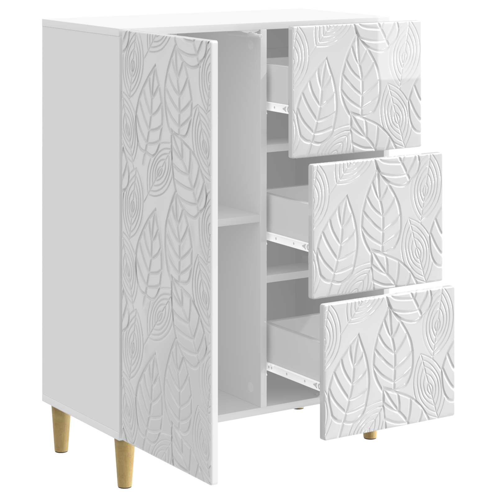 Buffet Blanc brillant 66 x 34,5 x 90 cm Bois d'ingénierie - XIOS