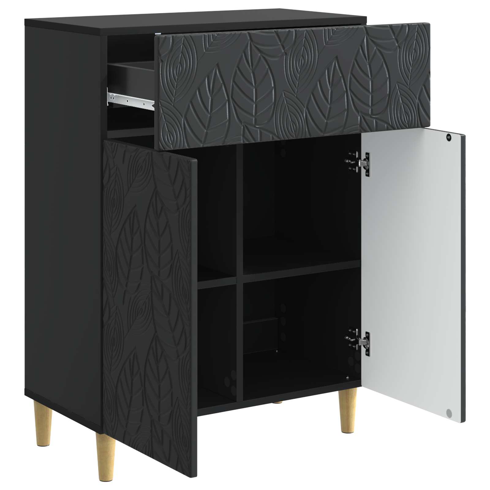 Buffet Noir 66 x 34,5 x 90 cm Bois d'ingénierie - XIOS