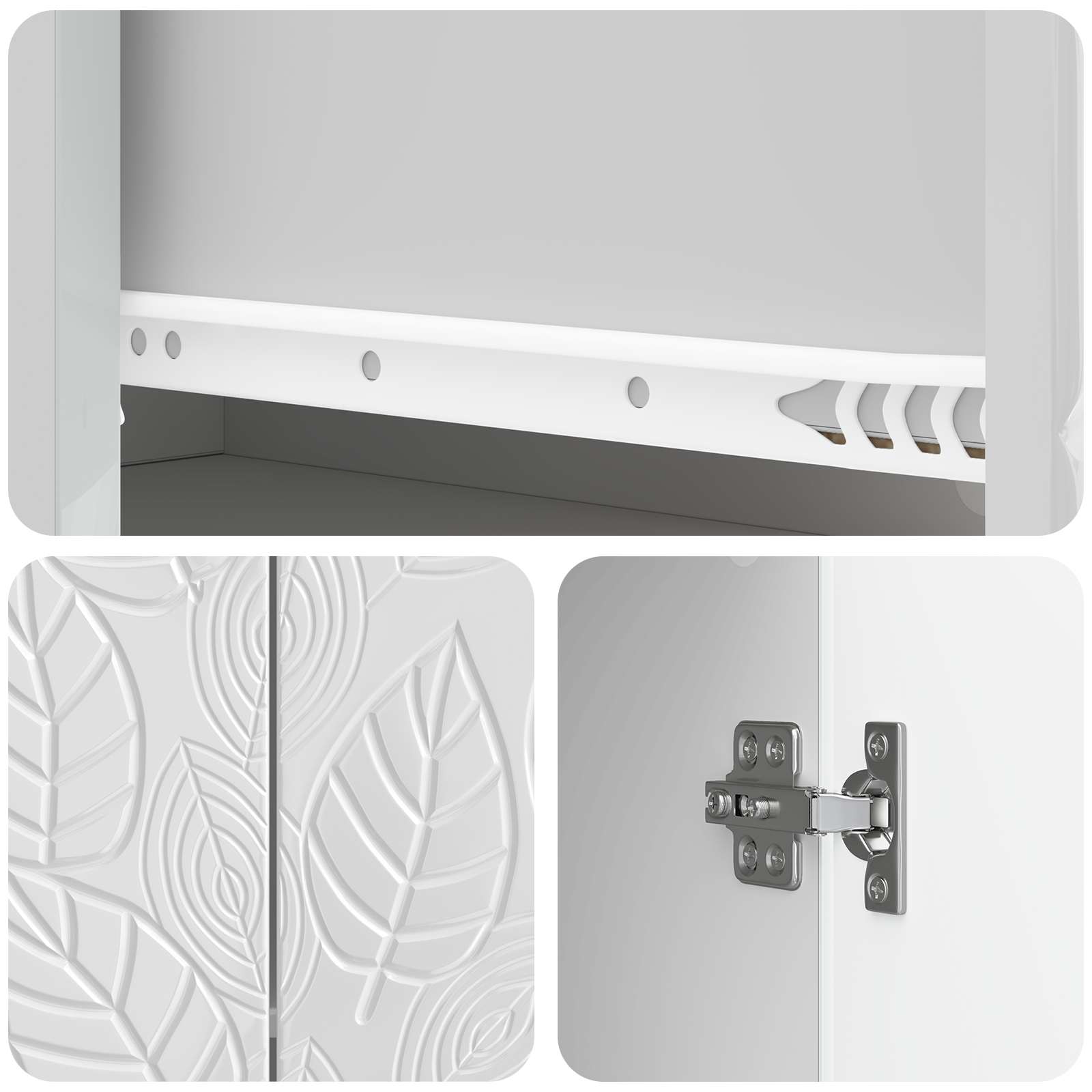 Buffet Blanc brillant 66 x 34,5 x 90 cm Bois d'ingénierie - XIOS