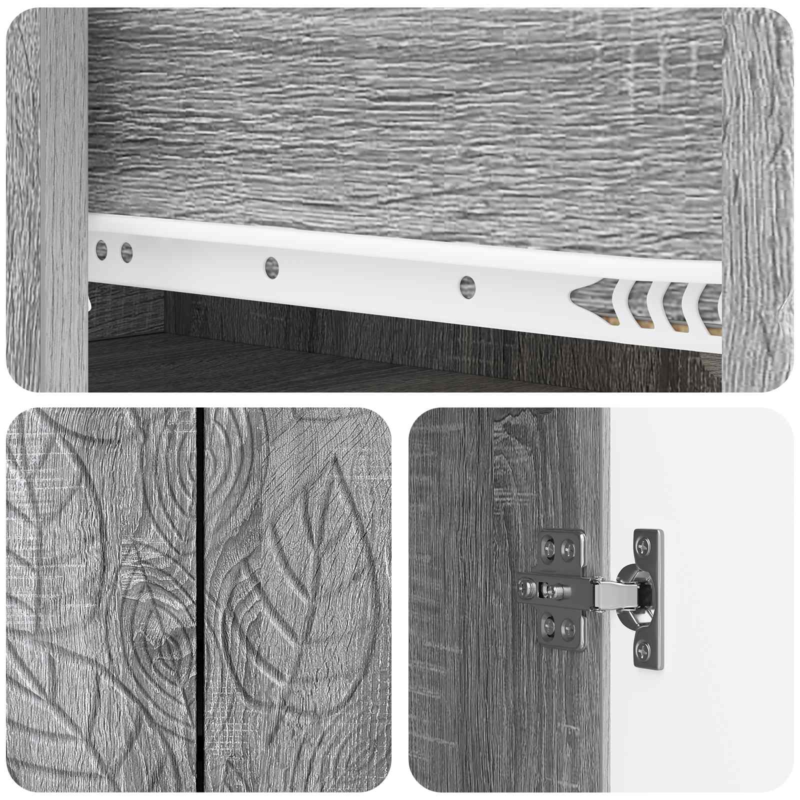 Buffet Sonoma gris 66 x 34,5 x 90 cm Bois d'ingénierie - XIOS