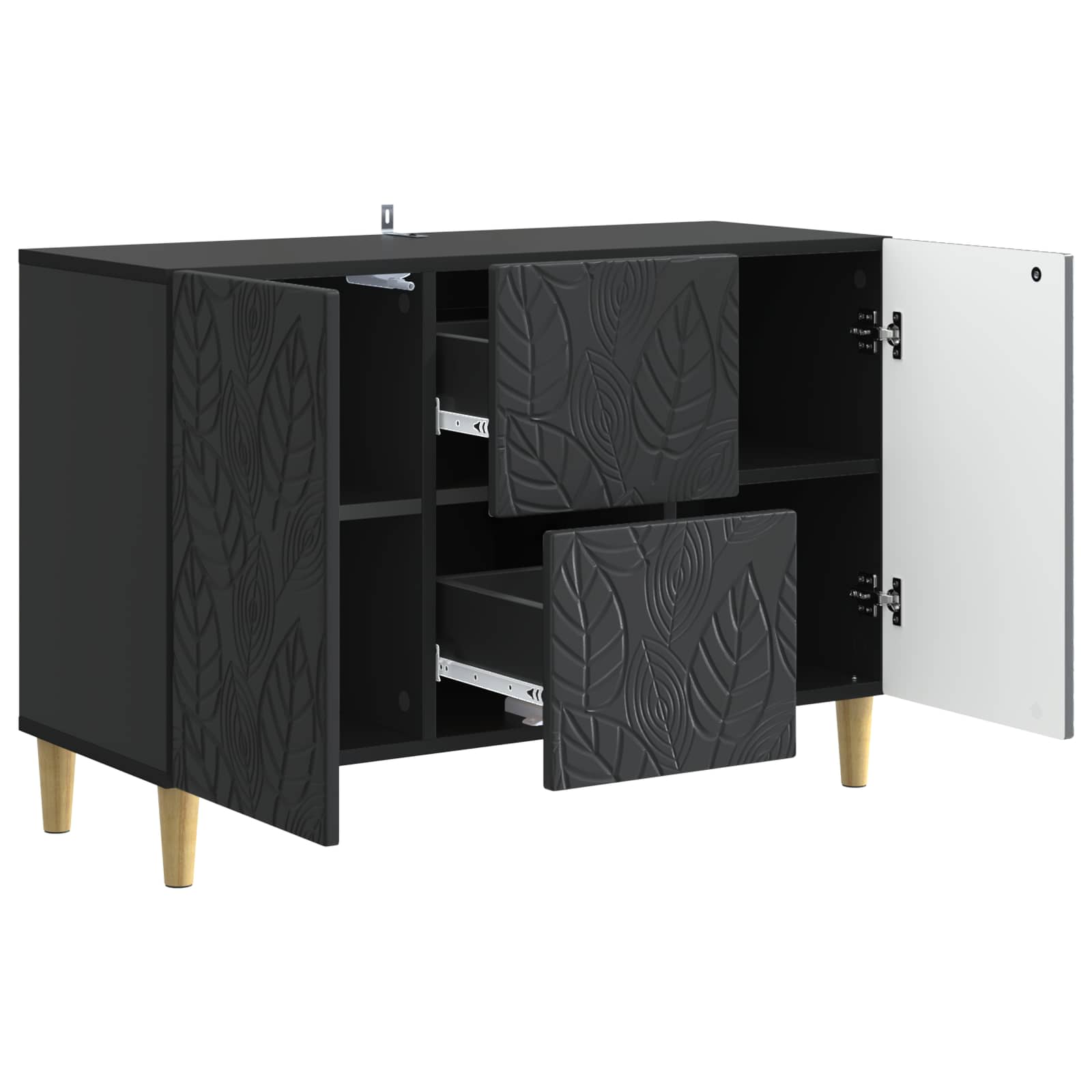 Buffet Noir 89 x 34,5 x 60 cm Bois d'ingénierie - XIOS