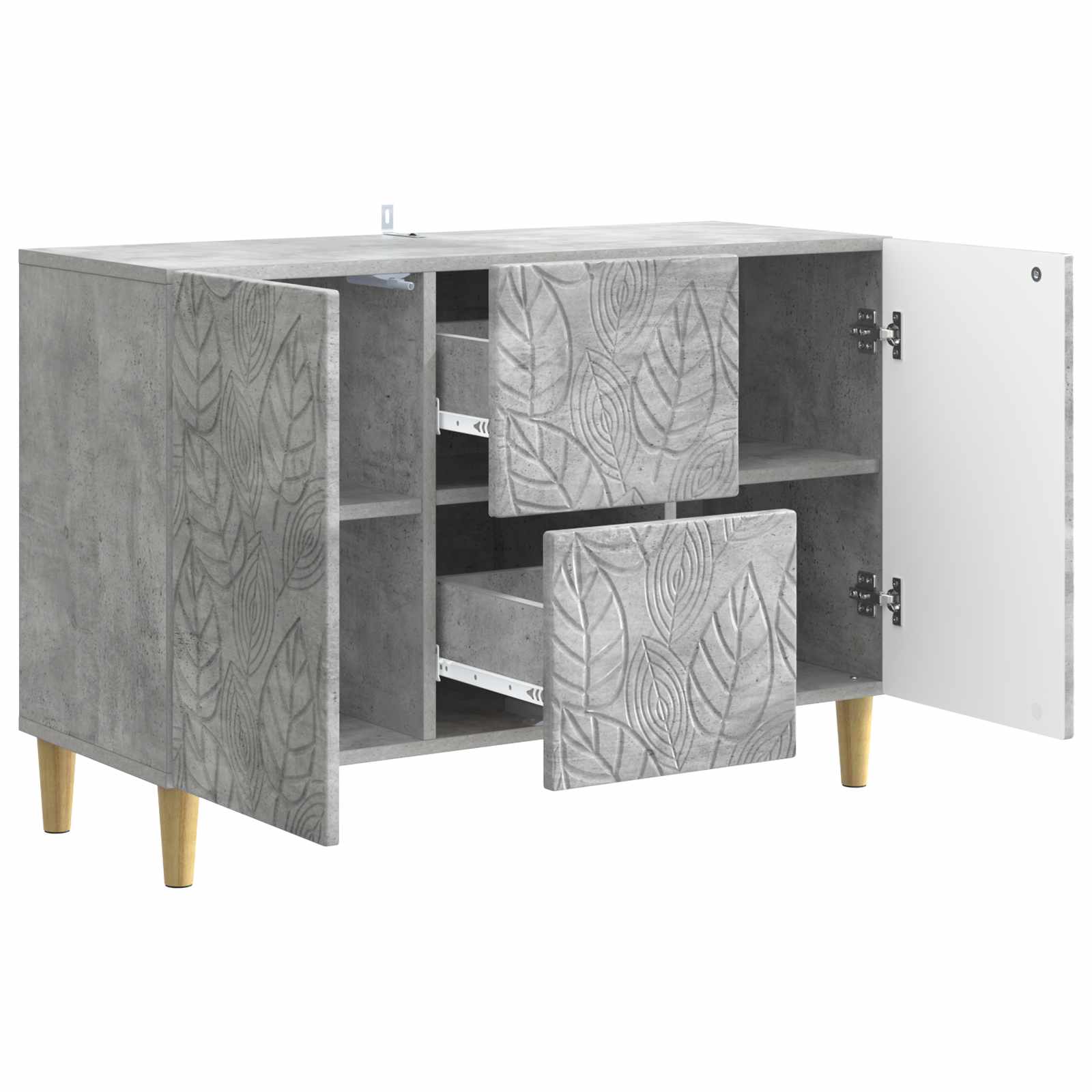 Buffet Gris béton 89 x 34,5 x 60 cm Bois d'ingénierie