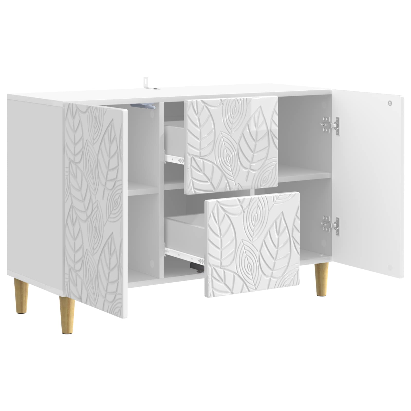 Buffet Blanc brillant 89 x 34,5 x 60 cm Bois d'ingénierie - XIOS