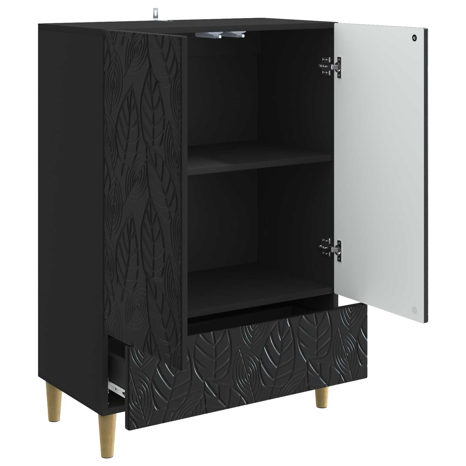 Buffet Noir 66 x 34,5 x 95 cm Bois d'ingénierie - XIOS