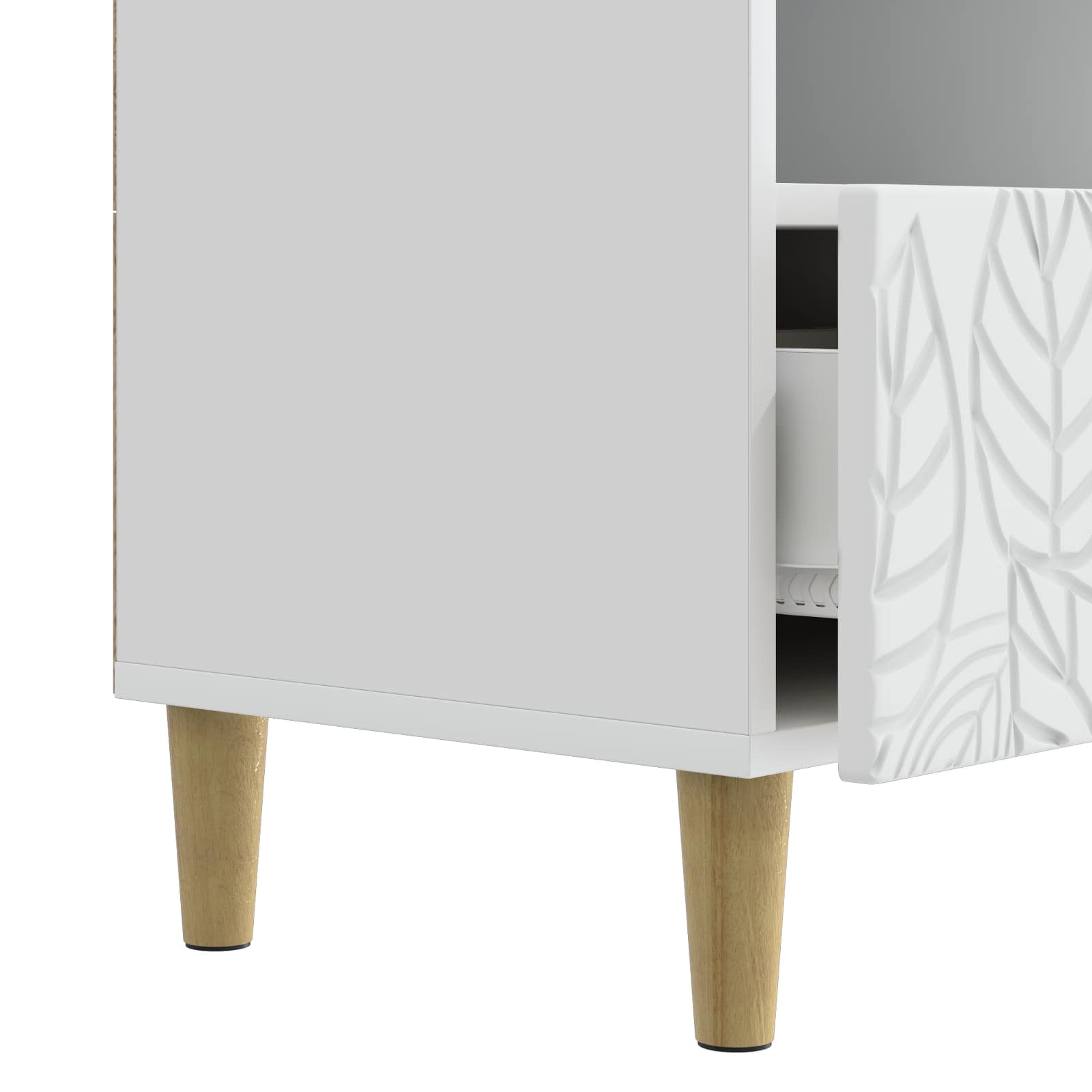 Meuble TV 102 x 34,5 x 50 cm Blanc Bois d'ingénierie - XIOS