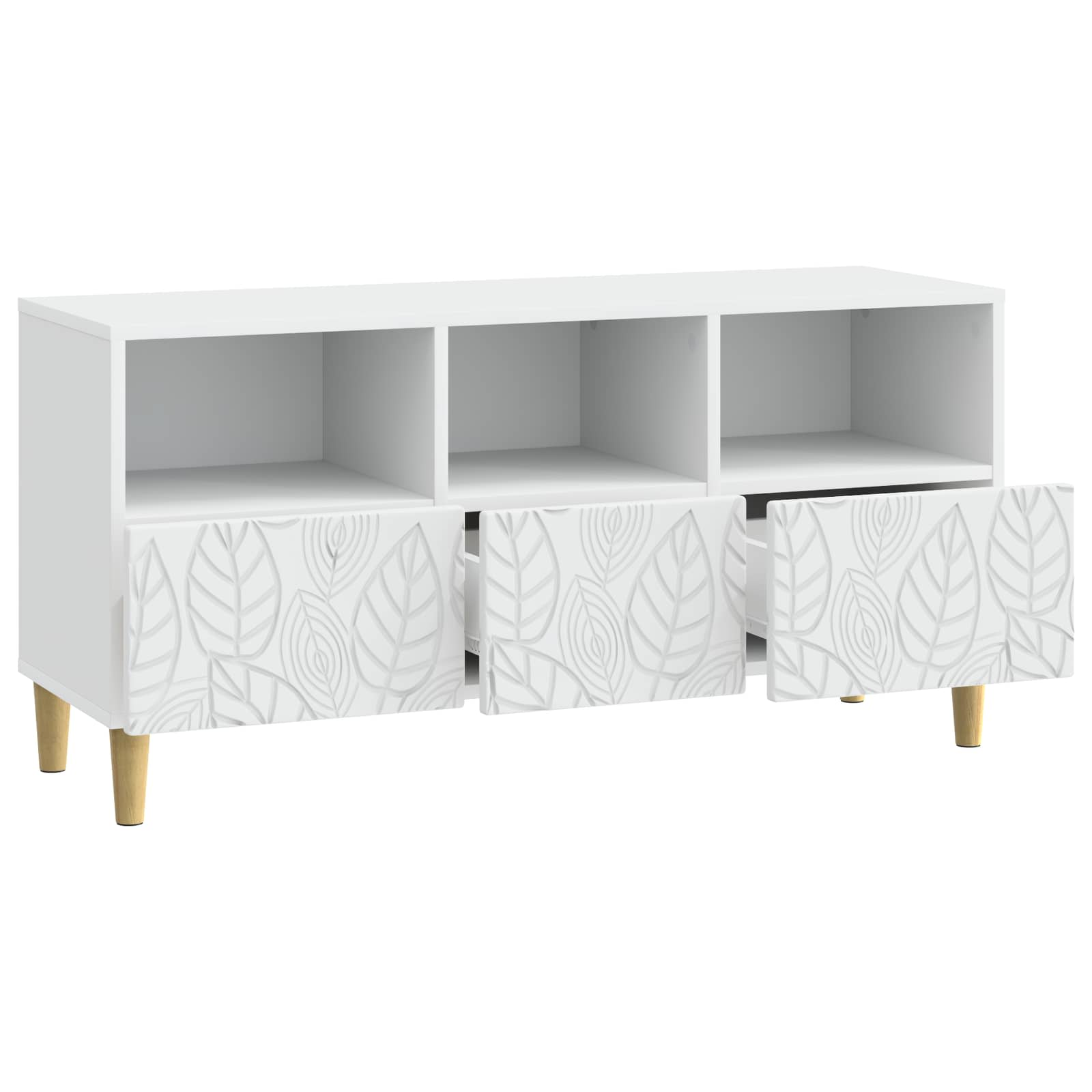 Meuble TV 102 x 34,5 x 50 cm Blanc Bois d'ingénierie - XIOS